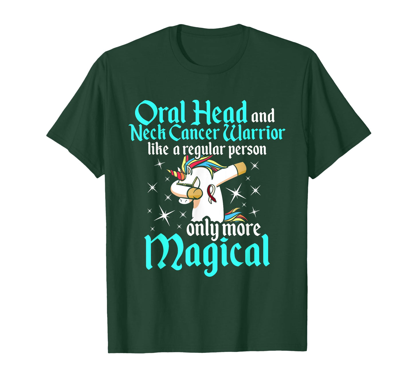 Oral Head Neck Cancer Survivor Unicorns Awareness Warrior T-Shirt