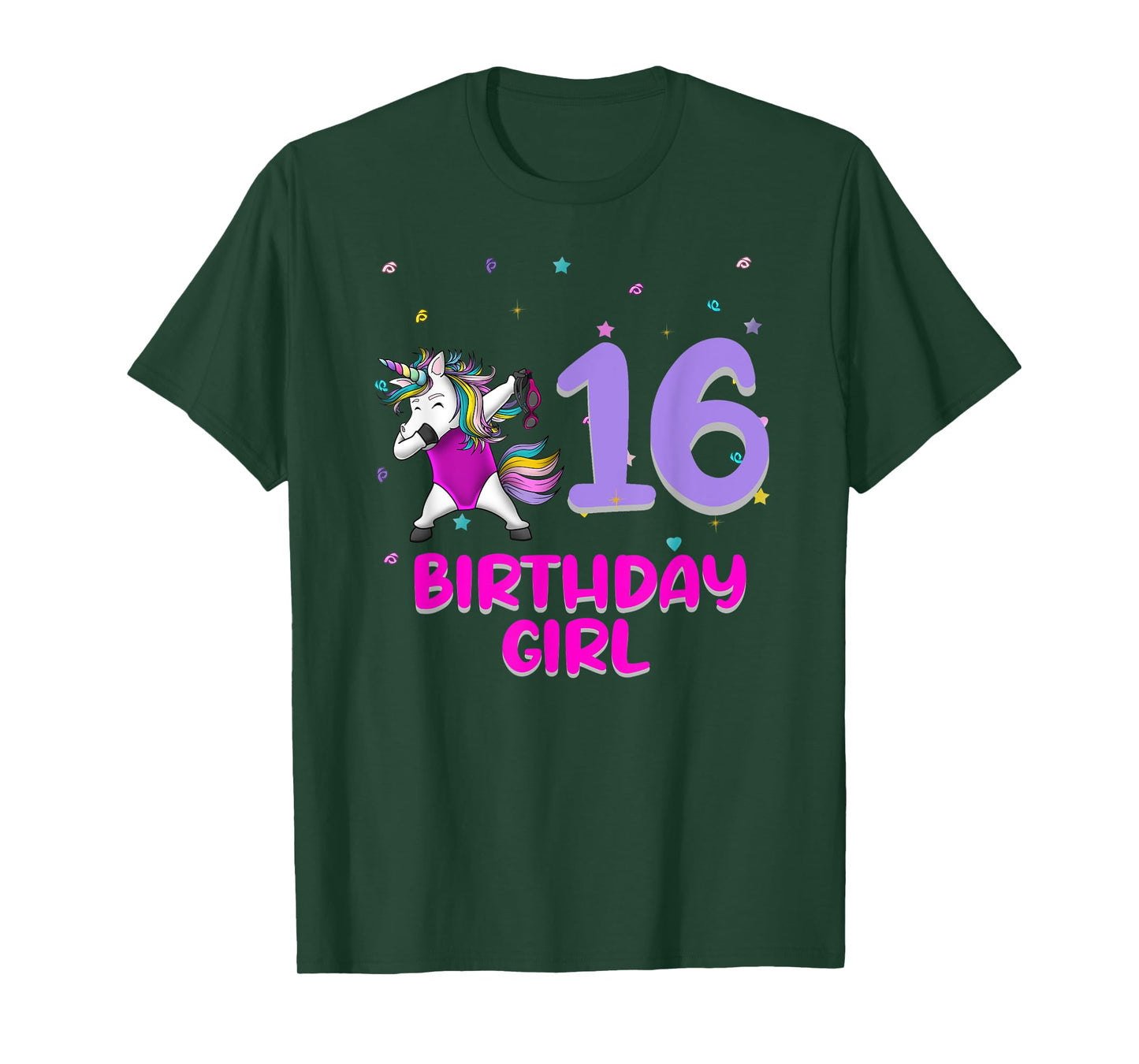 Unicorn Swimsuit 16th Birthday Girl Love Funny 16 Years Old T-Shirt