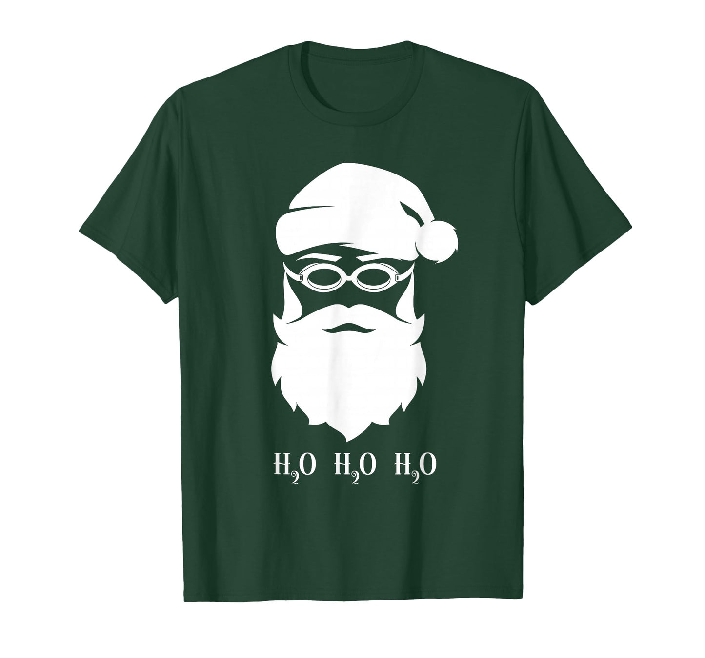 Swimming Christmas Santa Claus H20 Swimmer Xmas T-Shirt