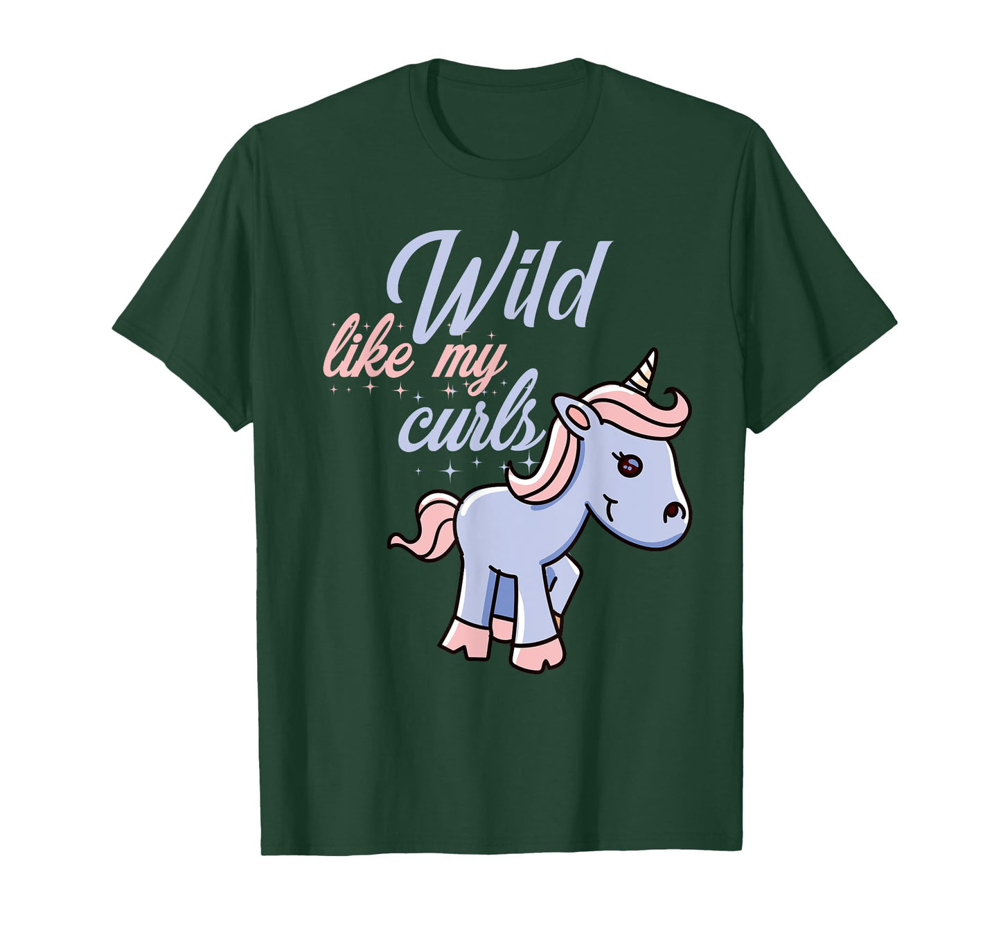 Wild Like My Curls Toddler Cute Unicorn Curly Haired T-Shirt