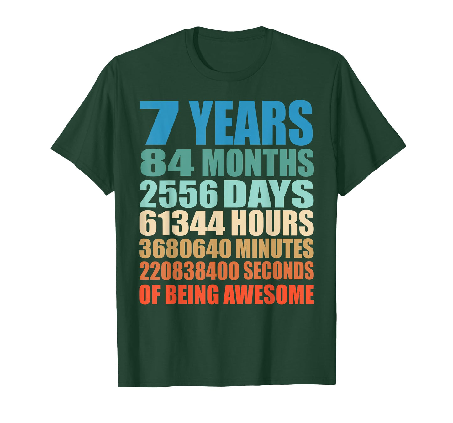 7 Years Old 7th Birthday Vintage Retro T-Shirt 84 Months T-Shirt