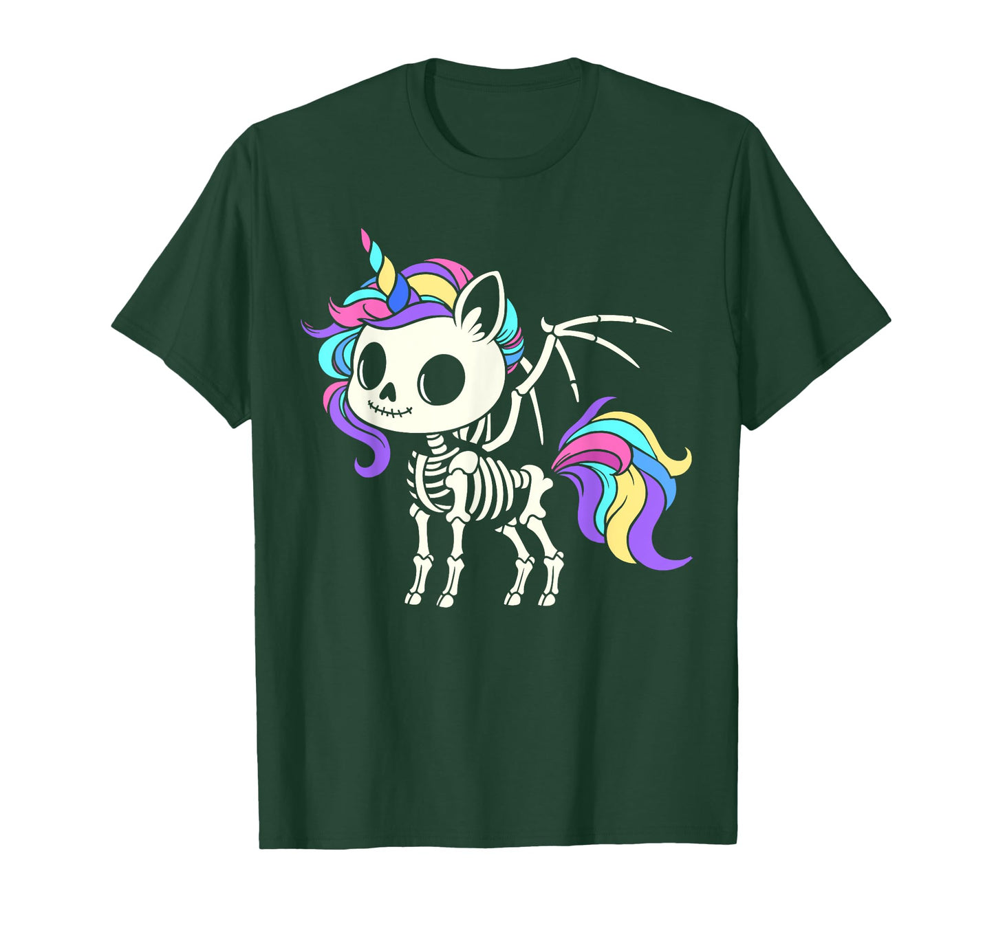 Kawaii skeleton unicorn Halloween, unicorn with wings T-Shirt
