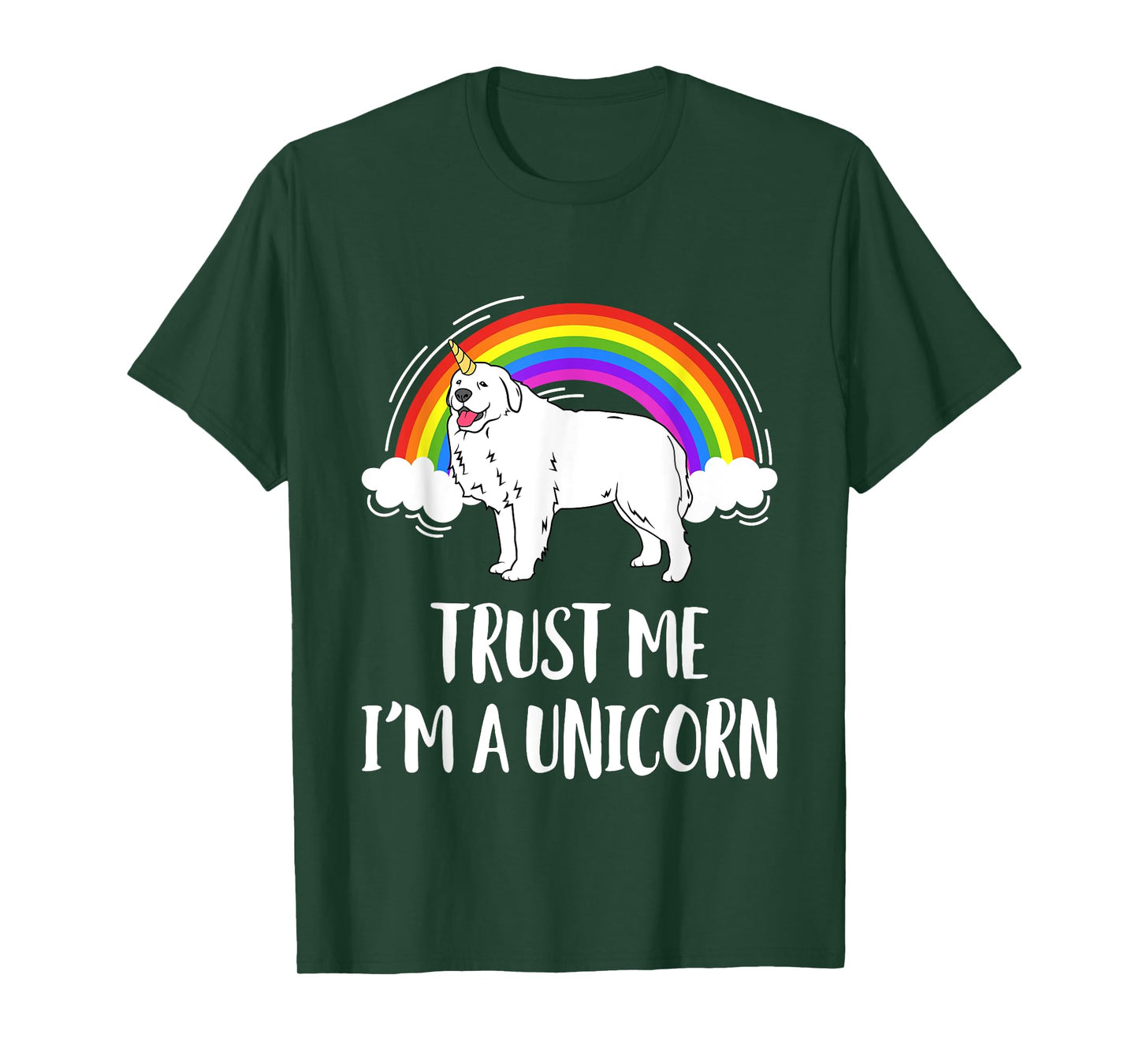 Trust Me I'm A Unicorn Great Pyrenees Pyrenean Dog T-Shirt for Men Women Girls Kids