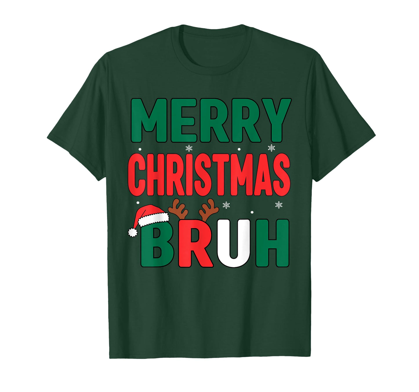 Bruh Christmas Shirt Kids Xmas Men Teen Boys Funny Christmas T-Shirt