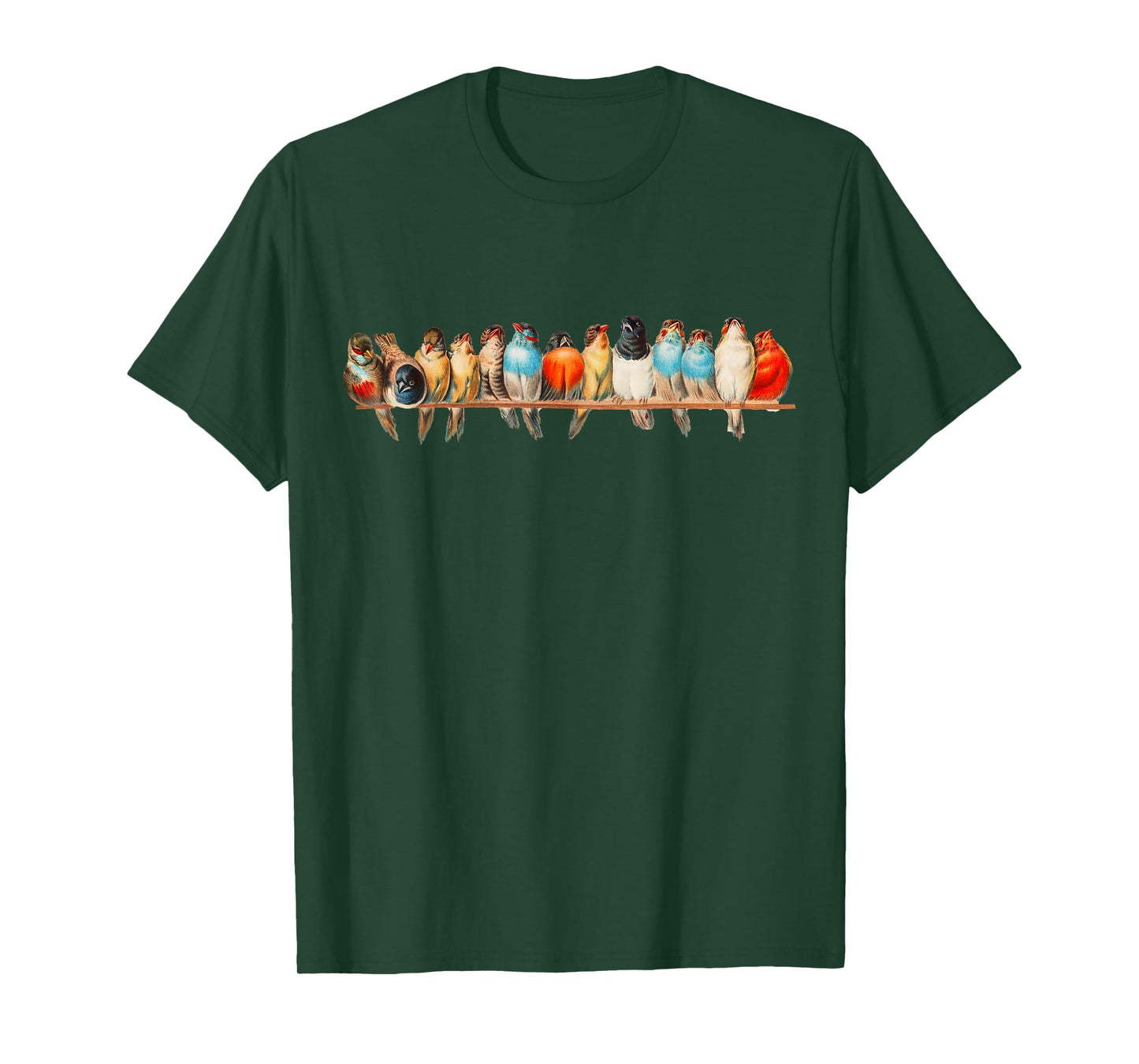 Cute Birds on a Wire Vintage Illustration for Women T-Shirt