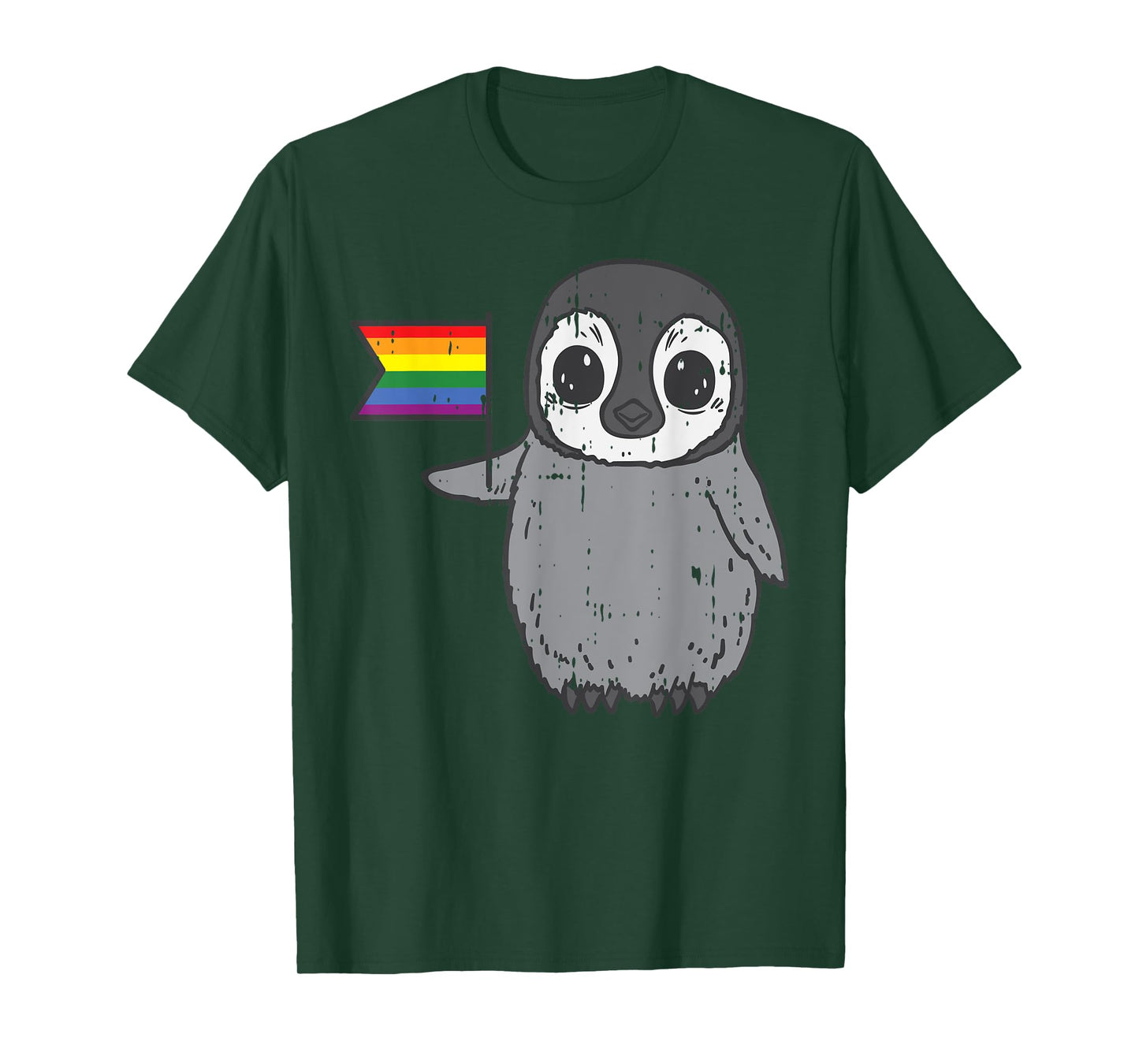 Penguin Rainbow Flag Cute Gay Pride LGBT Animal Lover Gift T-Shirt