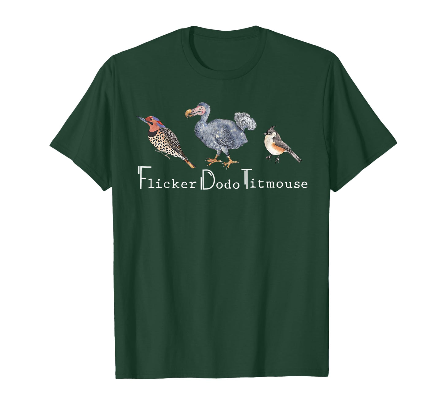 Flicker Dodo Titmouse Shirt Bird Clever Birdwatcher Humor T-Shirt