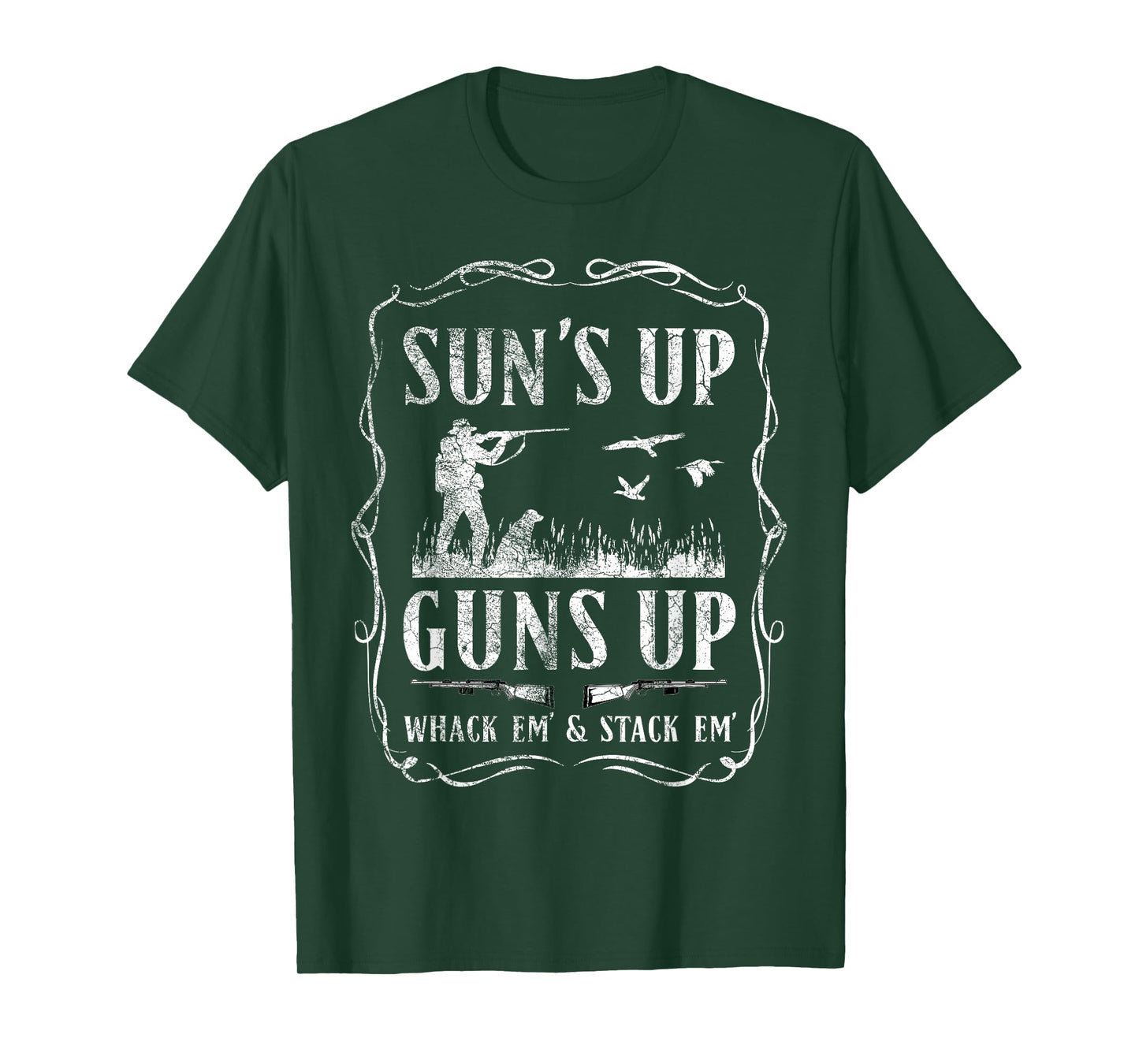 Suns Up, Guns Up Humorous Duck Hunting Design T-Shirt