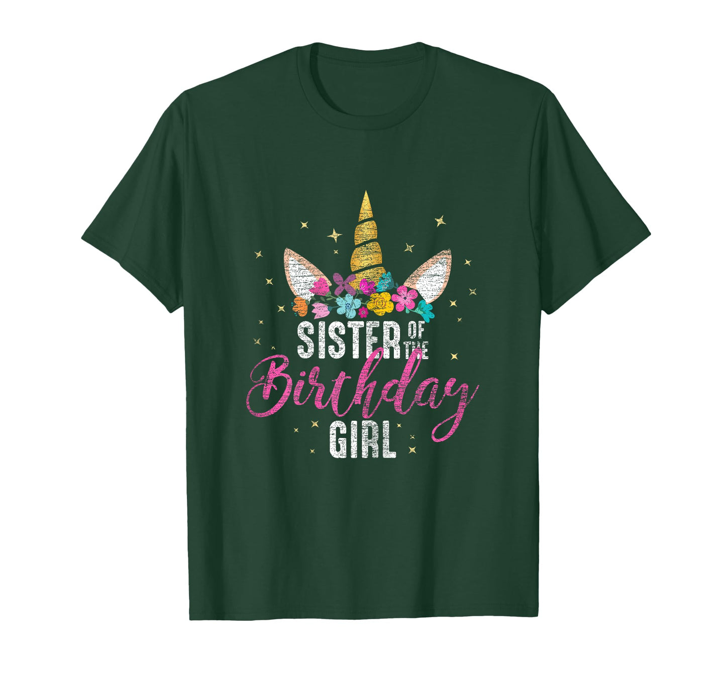 Sister Of The Birthday Girl Sibling Gift Unicorn Birthday T-Shirt