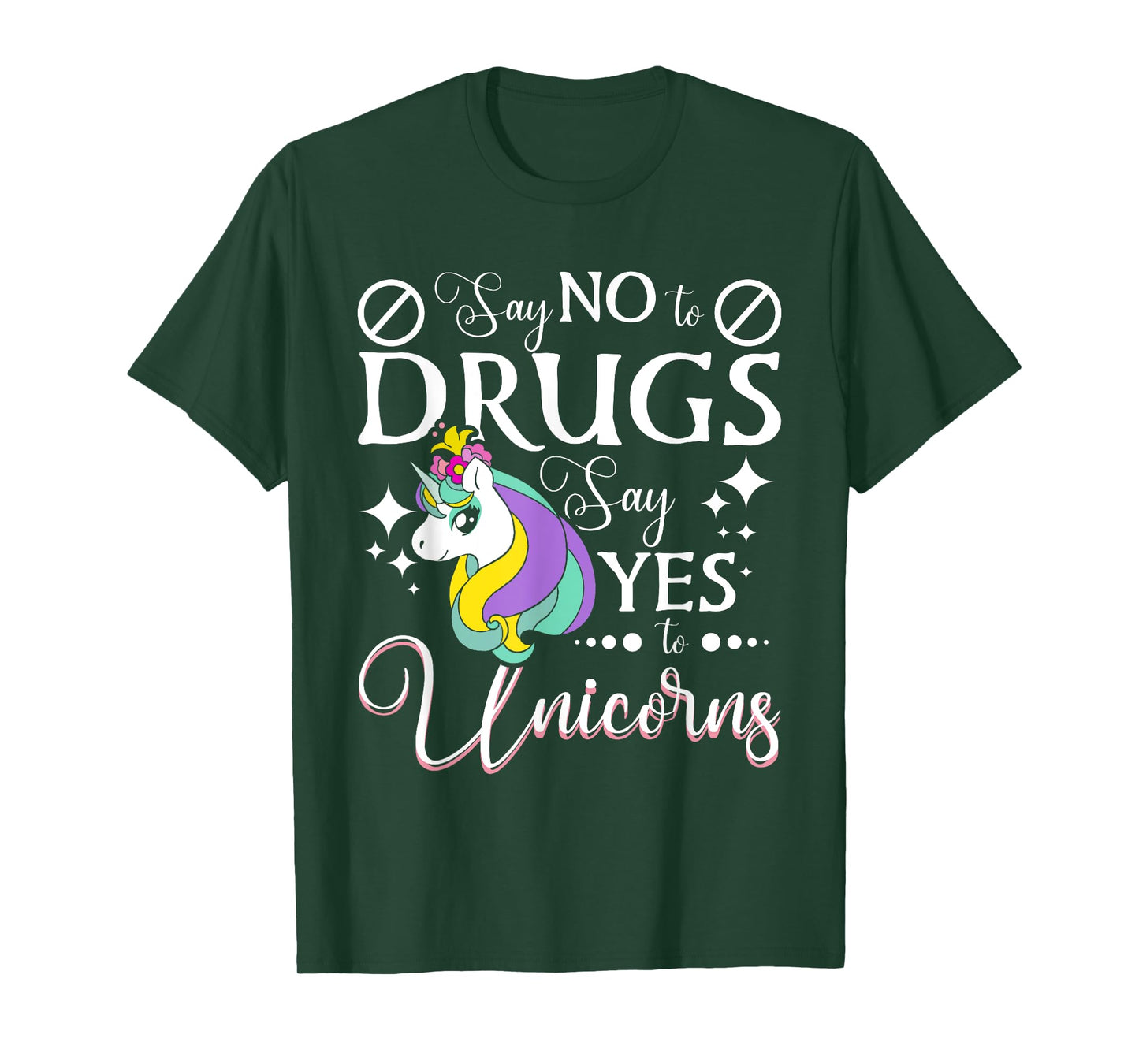 Say No To Drugs Say Yes To Unicorns Red Ribbon Week T-Shirt