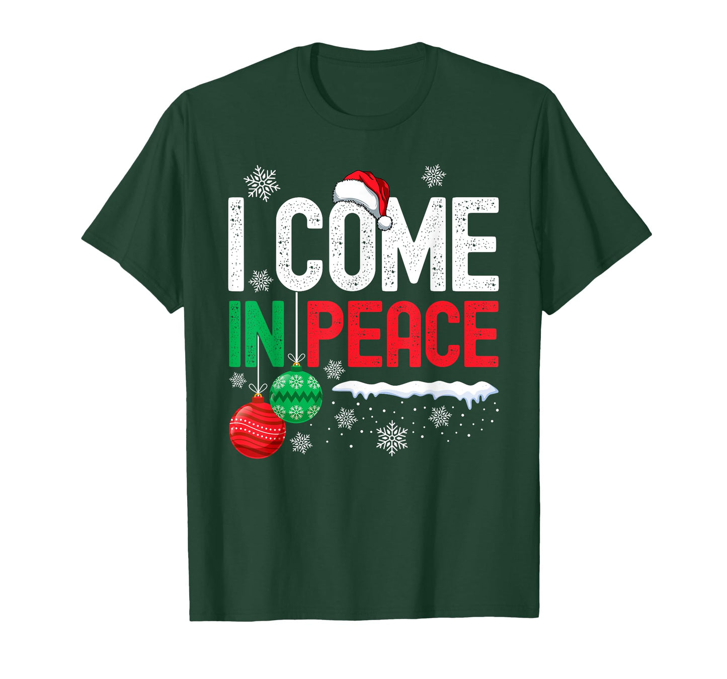 I Come In Peace Funny Christmas Pajamas Couples Matching T-Shirt