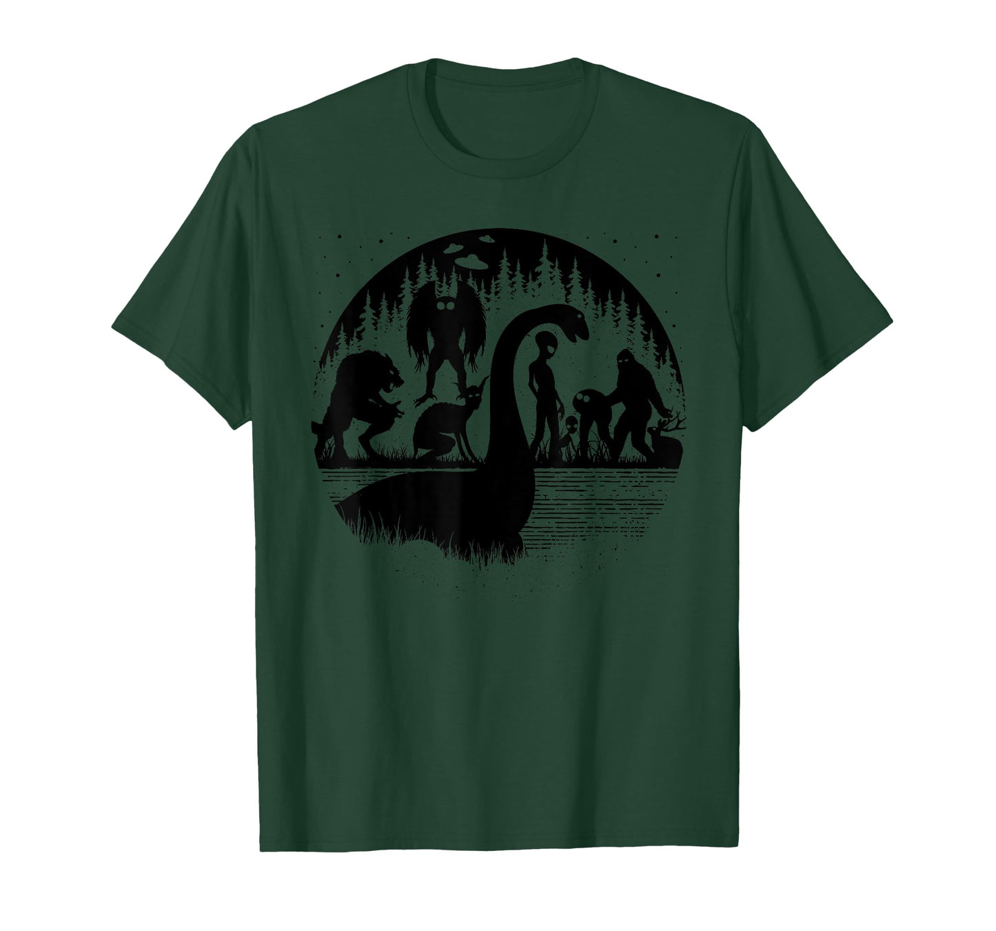 Bigfoot Loch Ness Monster Mothman And Aliens! Funny Cryptid T-Shirt