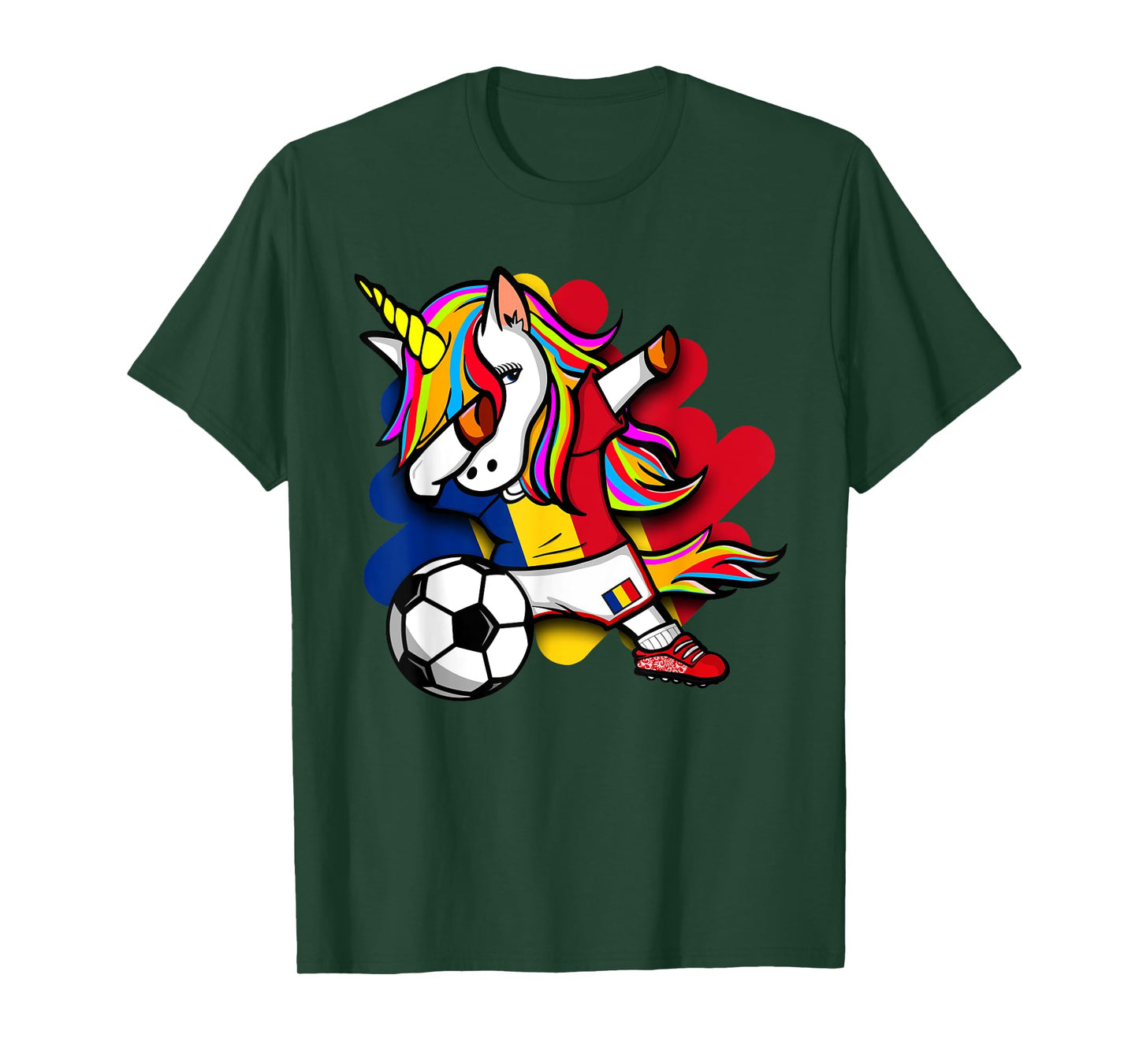 Dabbing Unicorn Romania Soccer Fans Jersey Romanian Football T-Shirt