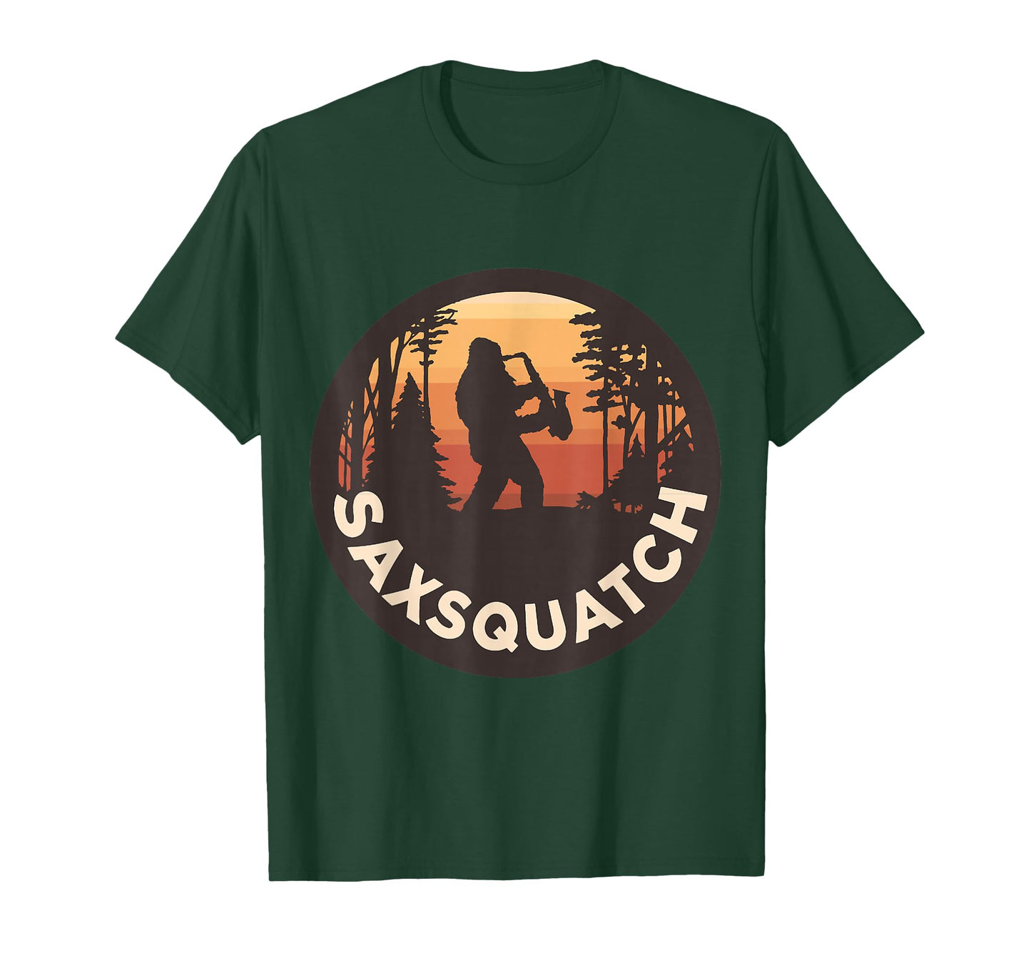 Retro Vintage Sax-Squatch Yeti Bigfoot Playing Saxophone T-Shirt