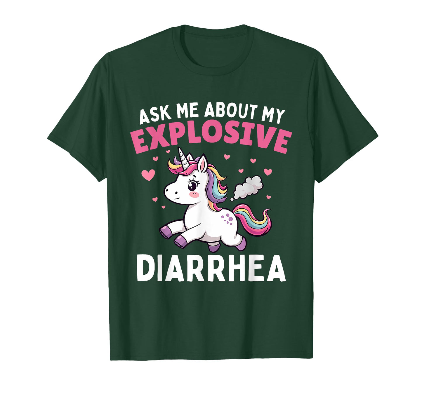 Ask Me About My Explosive Diarrhea Funny Poop Meme Unicorn T-Shirt