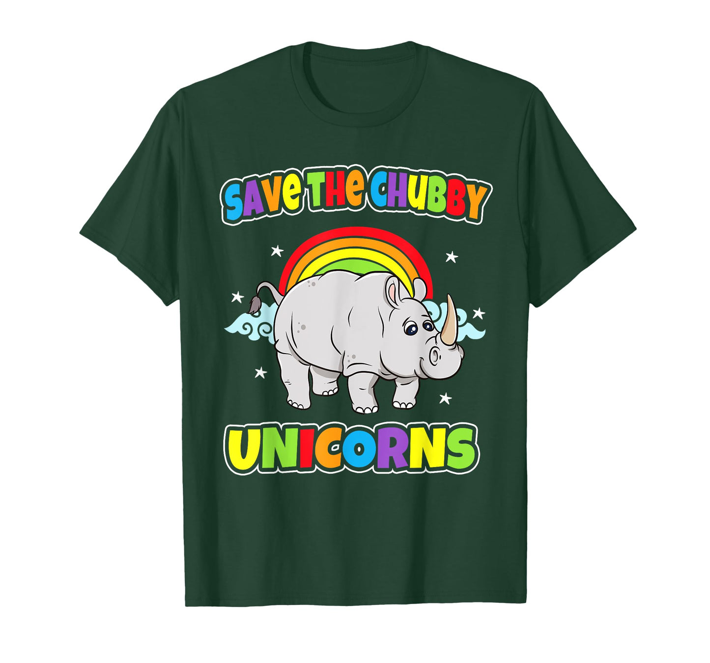 Save The Chubby Unicorns Rhinos Funny Quotes Humor Sayings T-Shirt