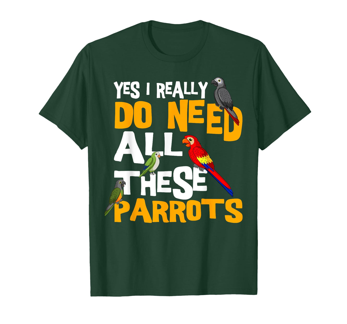 Cool Parrot Bird Lover Apparel Parrot Parakeet Cockatoo Bird African Grey Tiel Quarrion T-Shirt