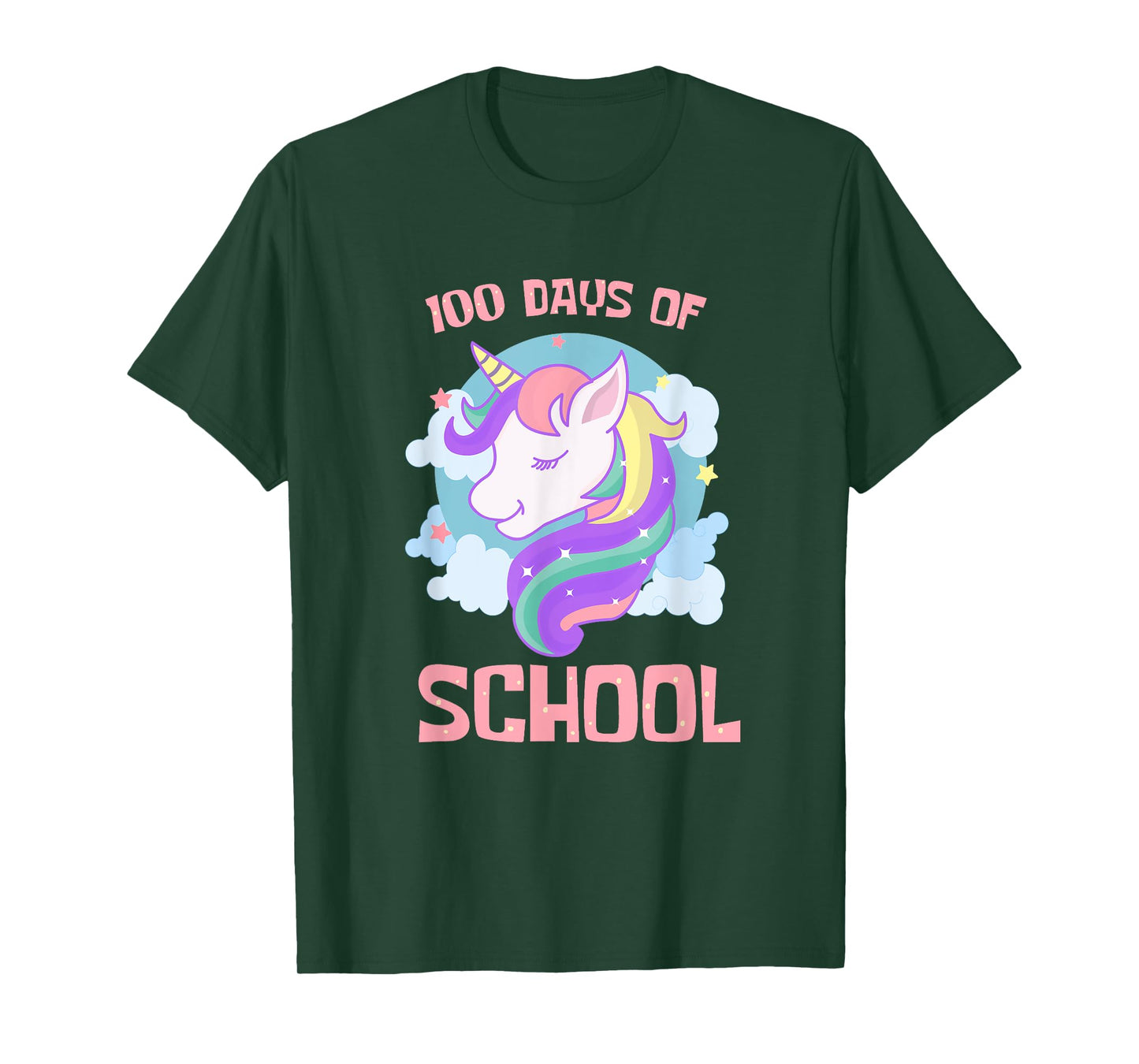Unicorn 100 Days of School Magical 100th Day Girl Student T-Shirt