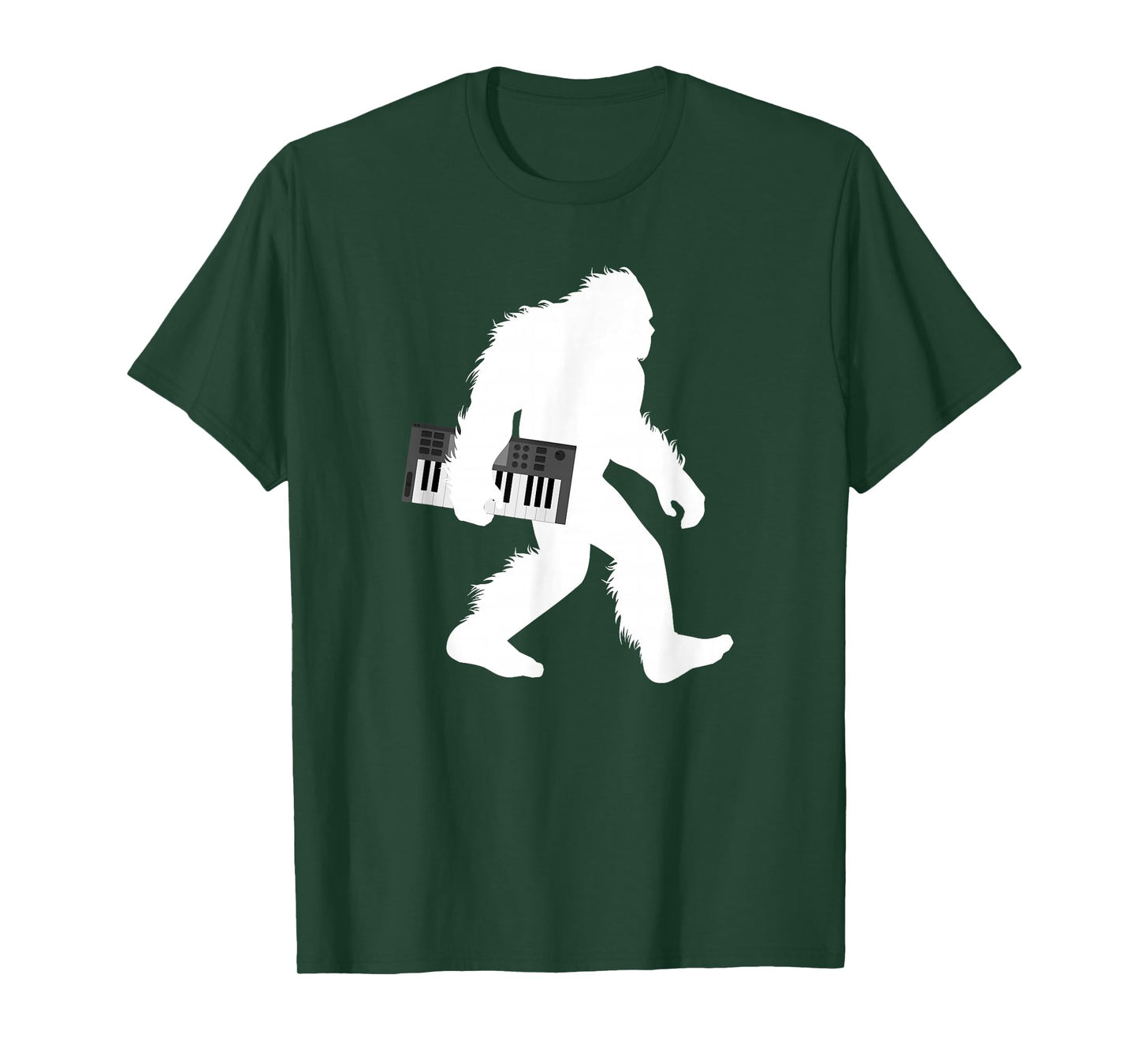 Bigfoot With Piano Shirt, Sasquatch Music Keyboard Tee Gift T-Shirt
