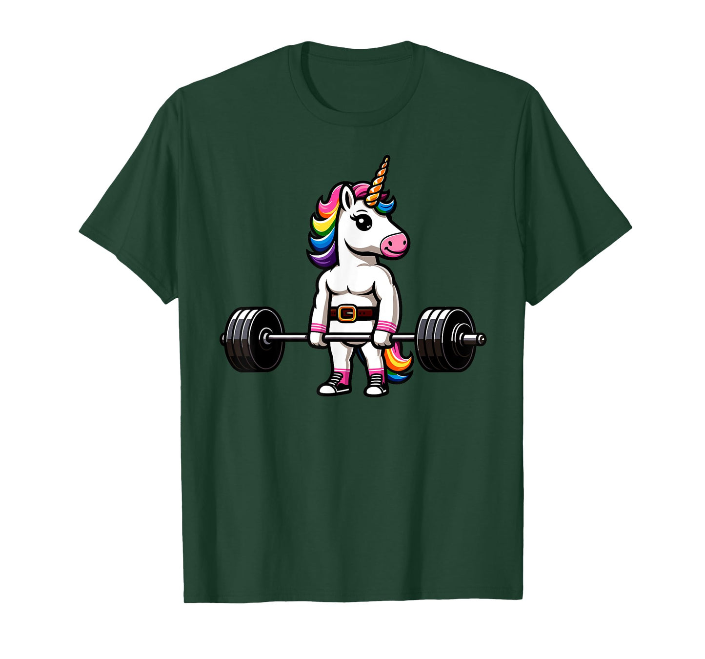Muscle Gym Unicorn Bodybuilder Tee Nerd Weightlifting Funny T-Shirt