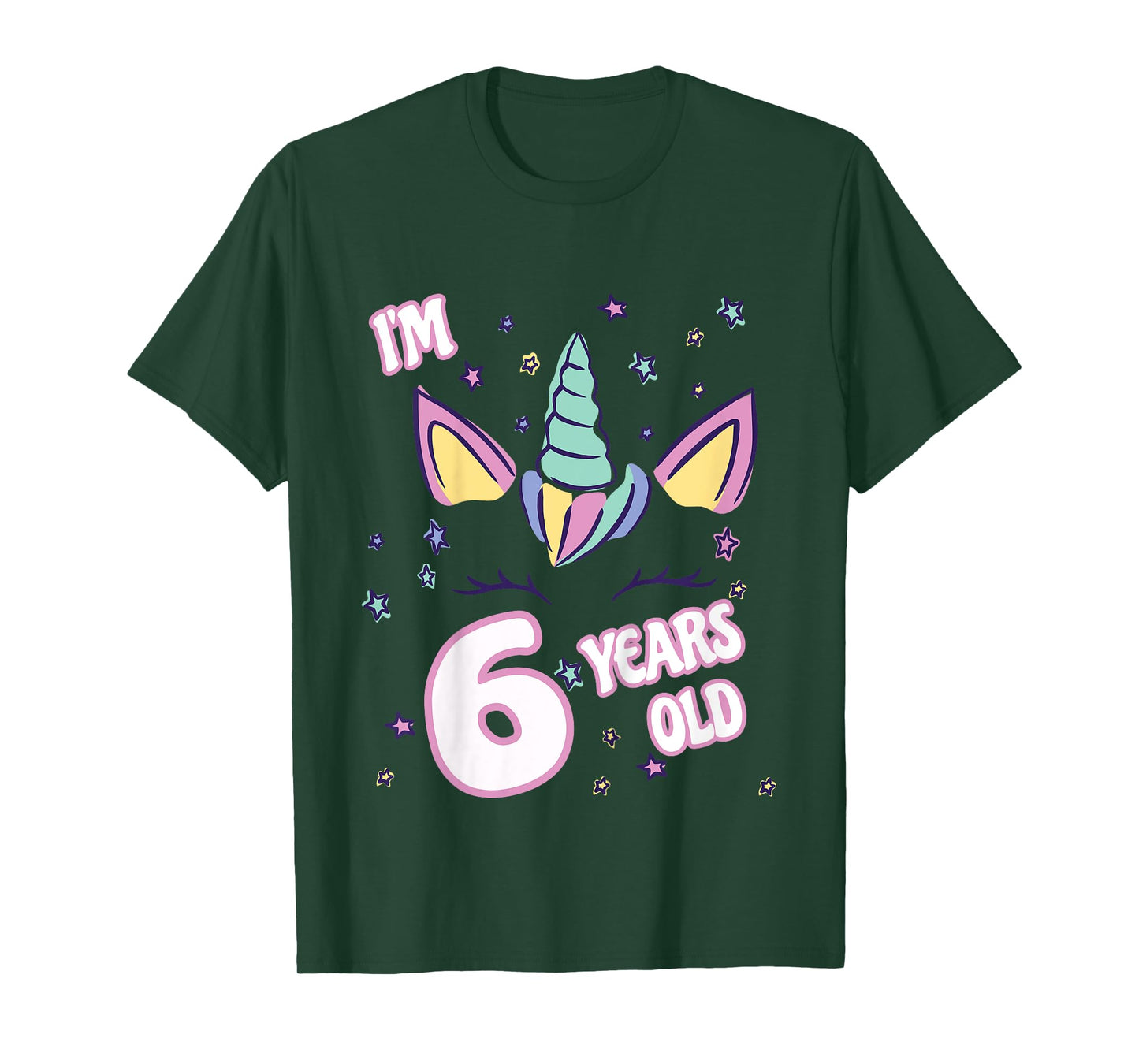 Unicorn 6th birthday i'm 6 years old girl unicorn design T-Shirt
