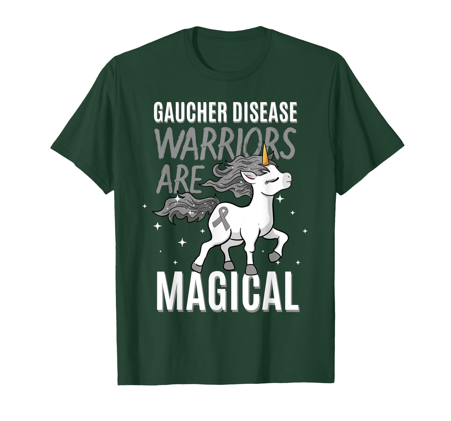 Gaucher Disease Warrior Unicorn Awareness Ribbon Supporter T-Shirt