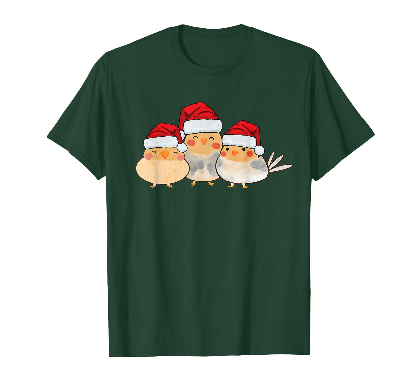 Cockatiel Lutino yellow cute birds wearing christmas costume T-Shirt