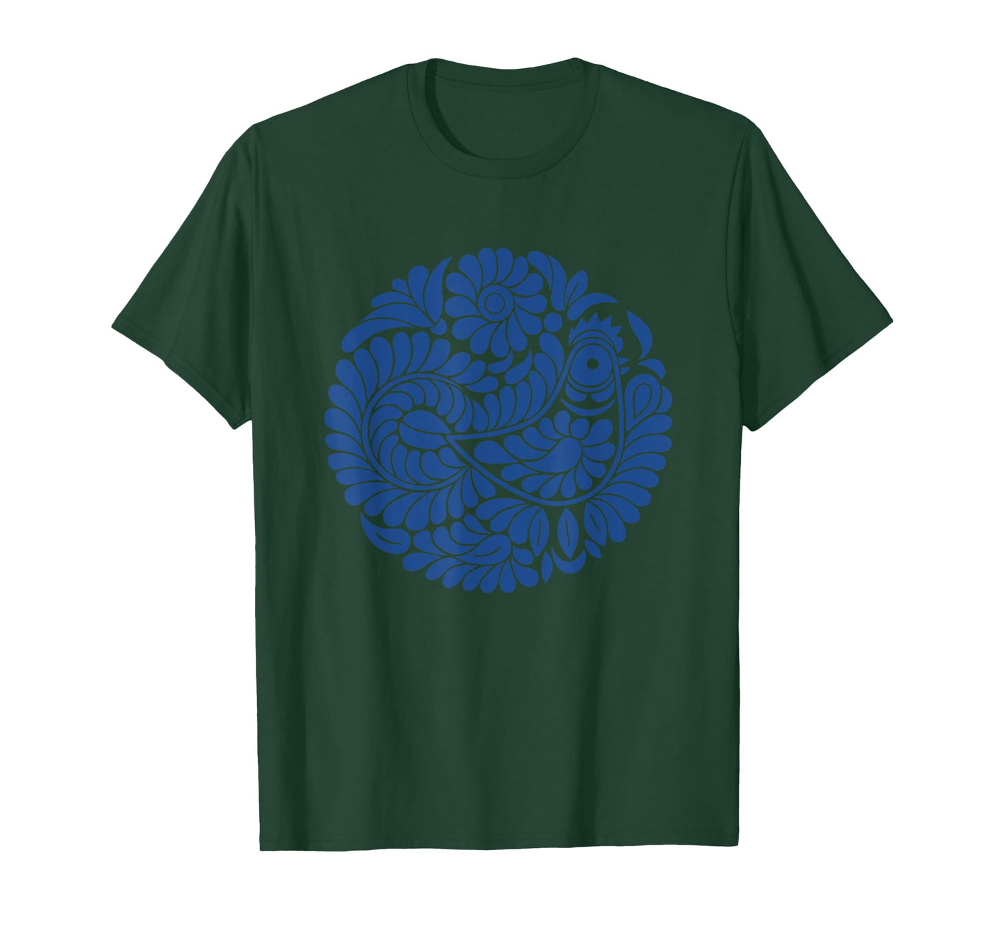 Singing Bird Slovak Folklore Blue Design T-Shirt