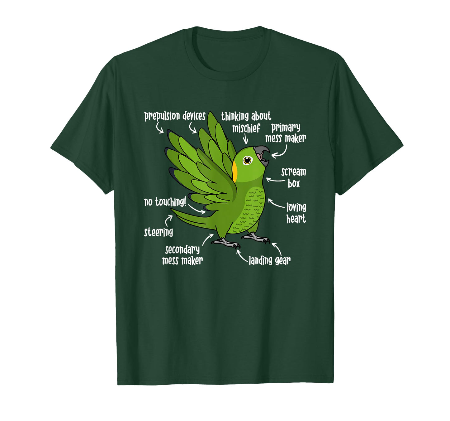 Parrot Anatomy I Yellow-naped Amazon T-Shirt
