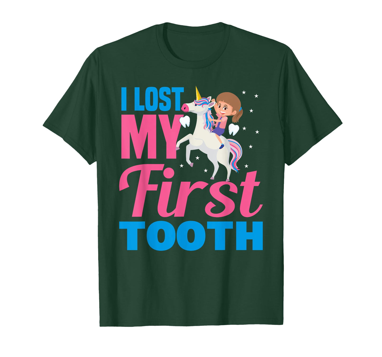 I Lost My First Tooth Unicorn Tooth Fairy Gift Girls T-Shirt
