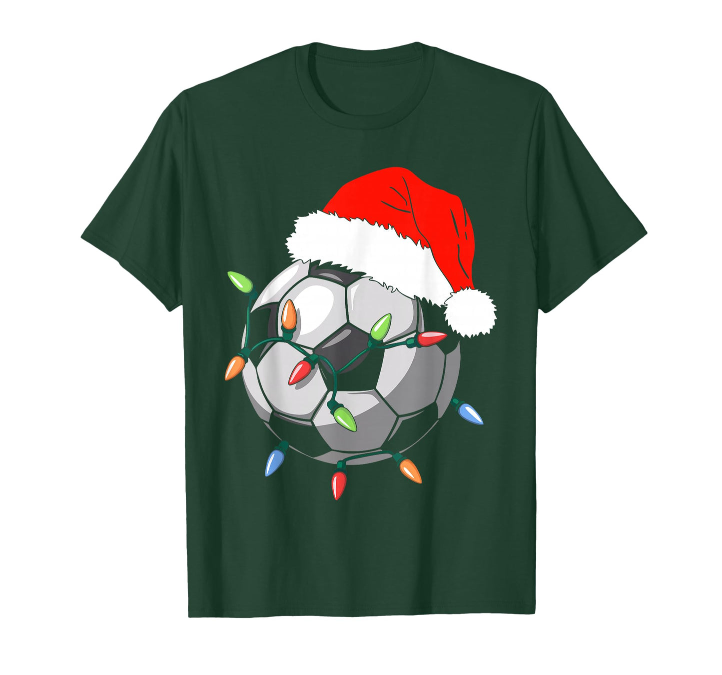 Santa Soccer Ball Shirt Men Youth Boys Christmas Pajamas T-Shirt