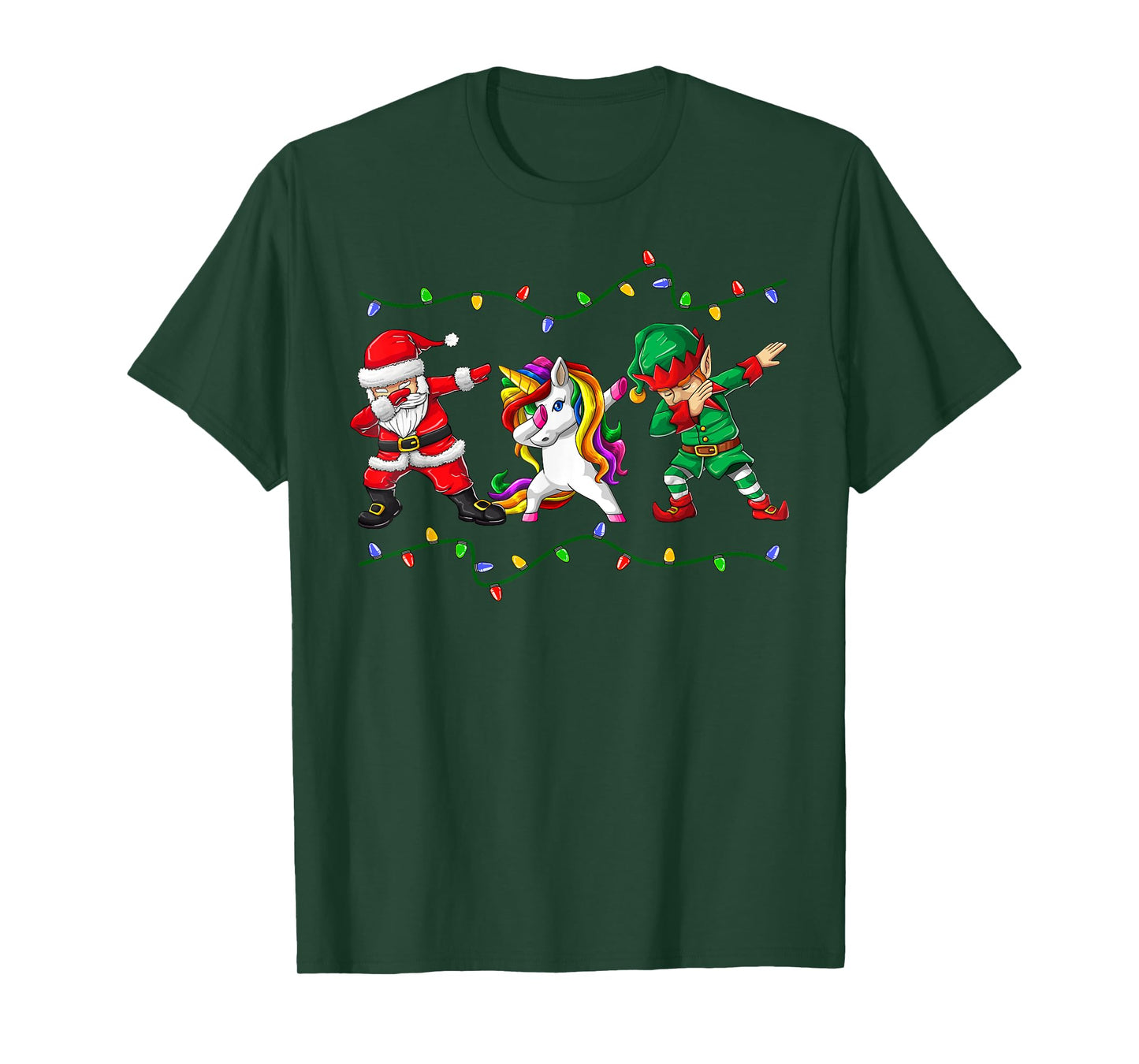 Dabbing Santa Elf Unicorn Christmas Kids Boys Men Xmas Gifts T-Shirt