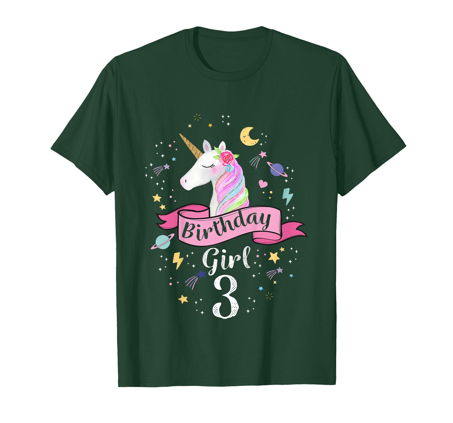 3 Year Old Girl Birthday Unicorn Shirt 3rd Birthday T-Shirt