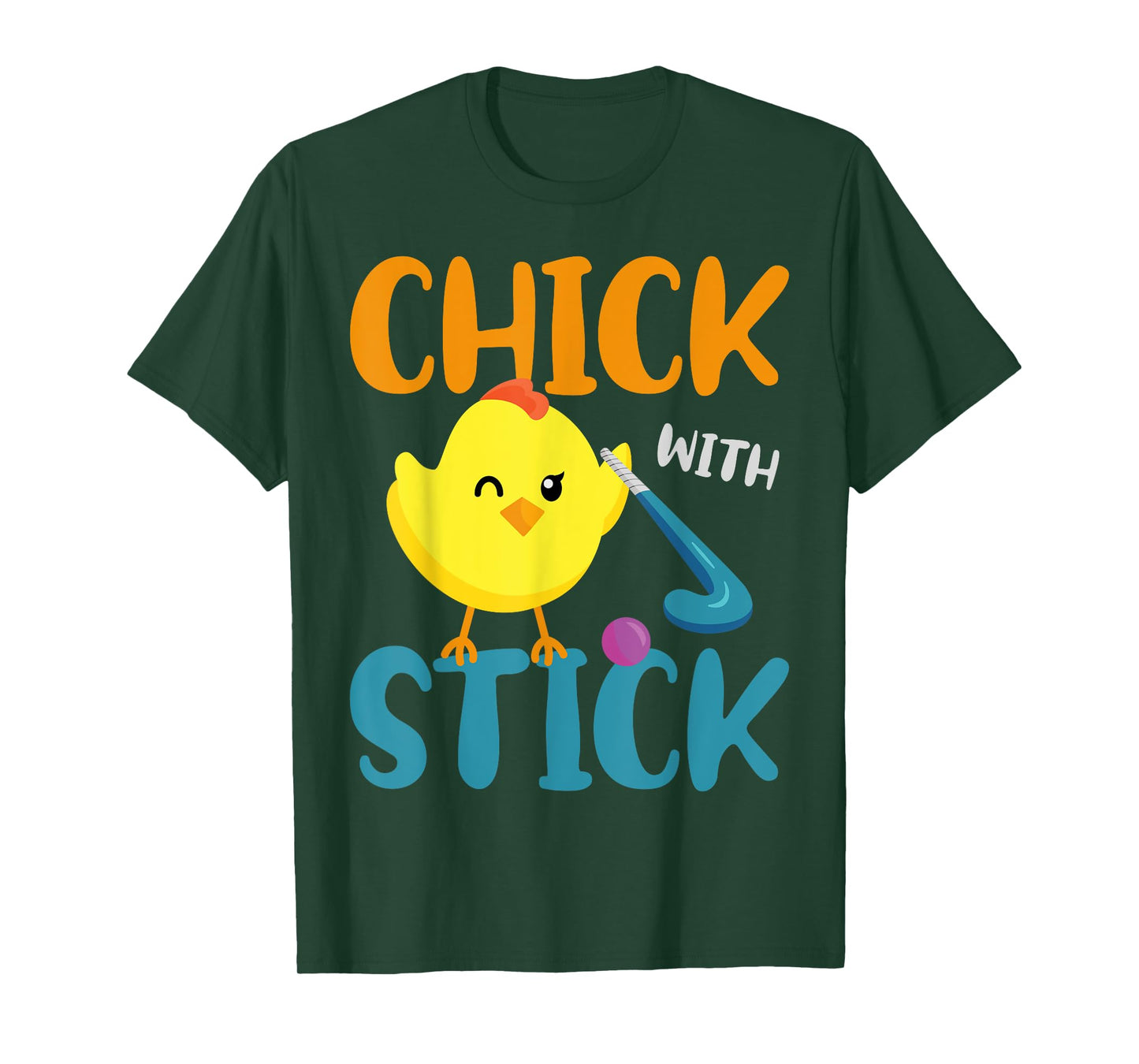 Field Hockey Chicken Chick With Stick T-Shirt