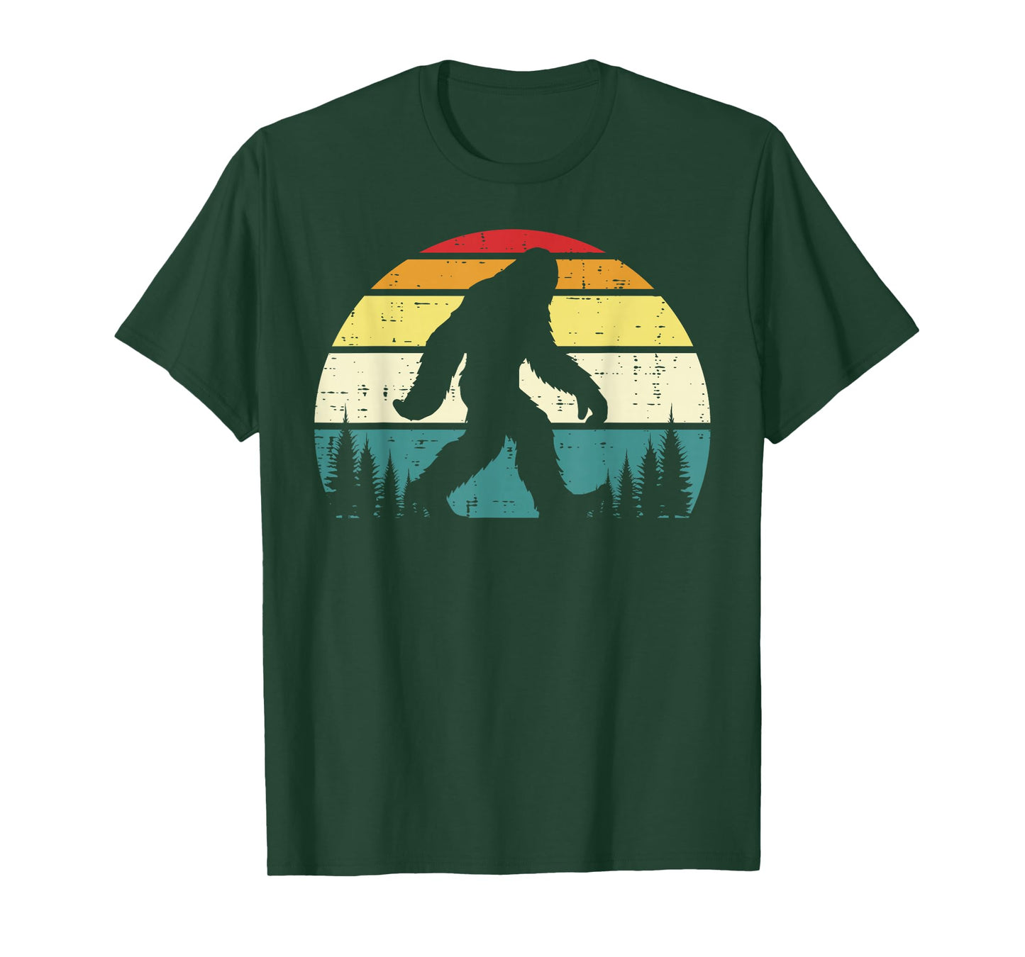Bigfoot Sasquatch Silhouette Sunset Retro Men Women Kids T-Shirt