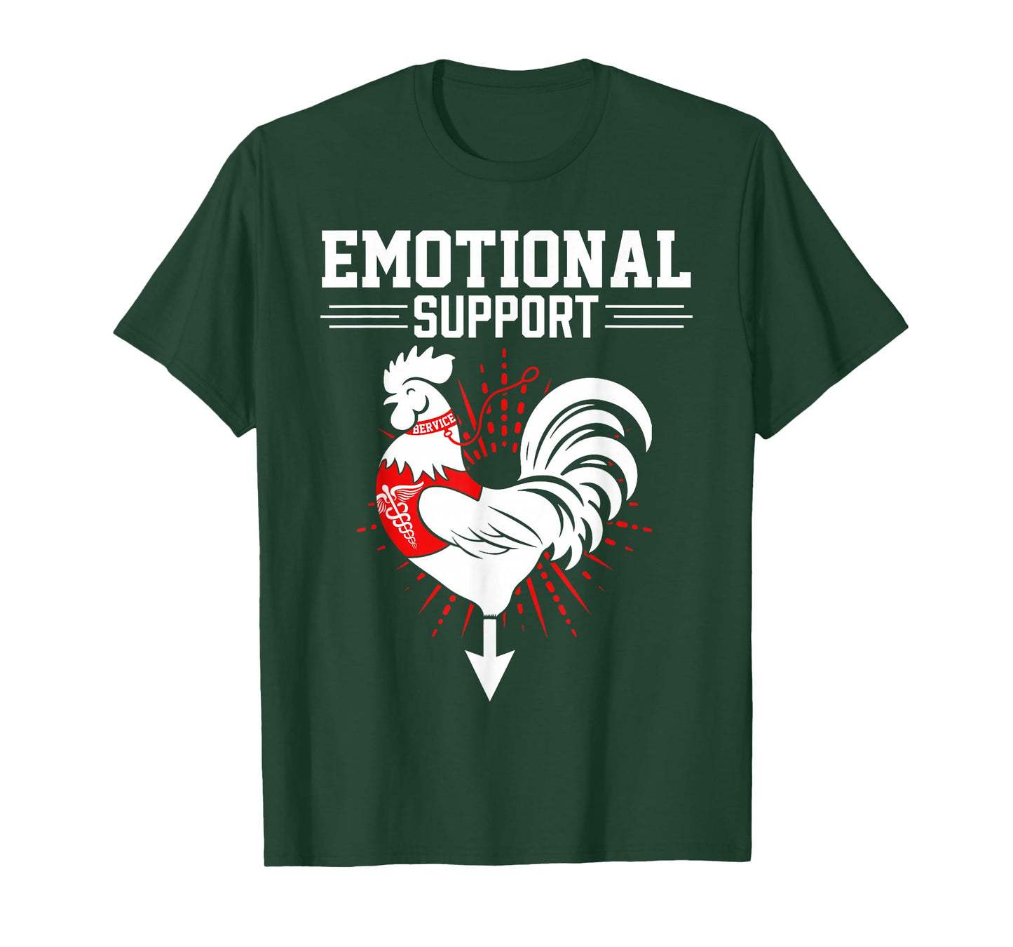 Emotional Support Cock Dirty Humor Chicken Funny Adult T-Shirt