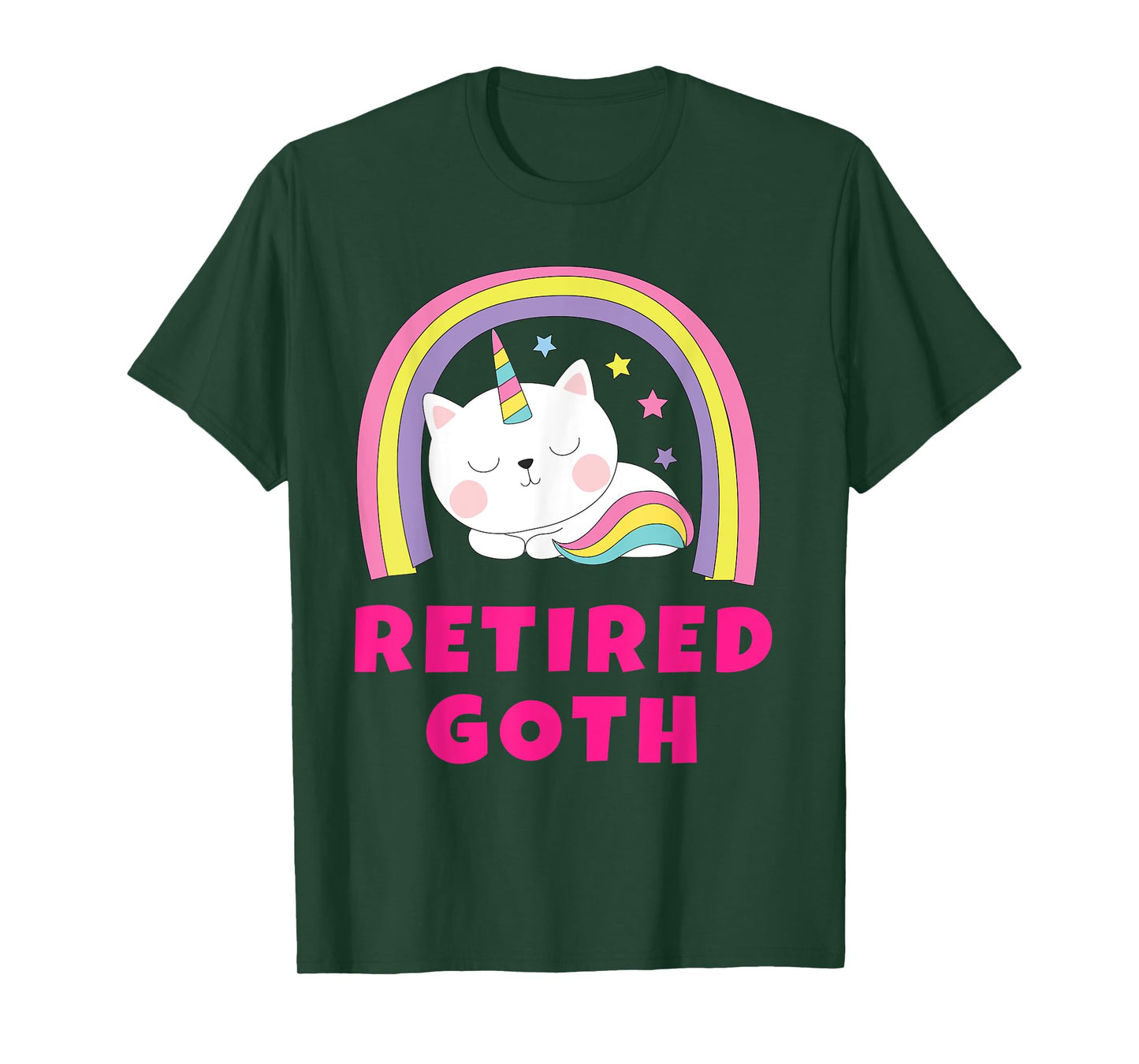 Retired Goth Shirts | Retro Rainbow Funny Sarcastic Ex Goth T-Shirt
