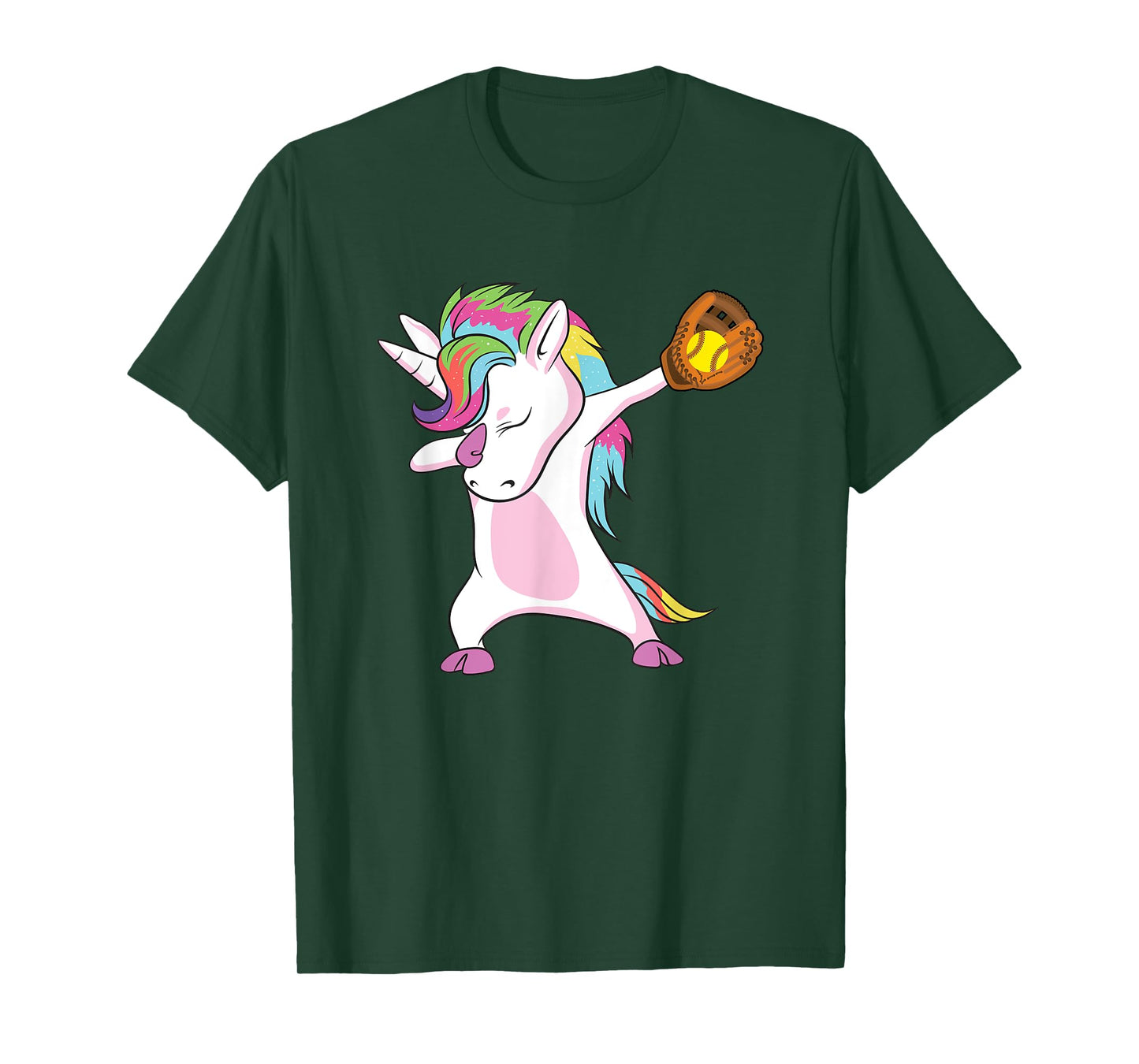 Softball Player Dabbing Unicorn T-Shirt