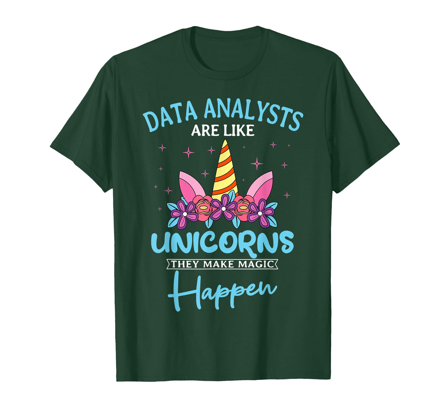 Data Analyst Statistician Consultant Charts Data Unicorn T-Shirt