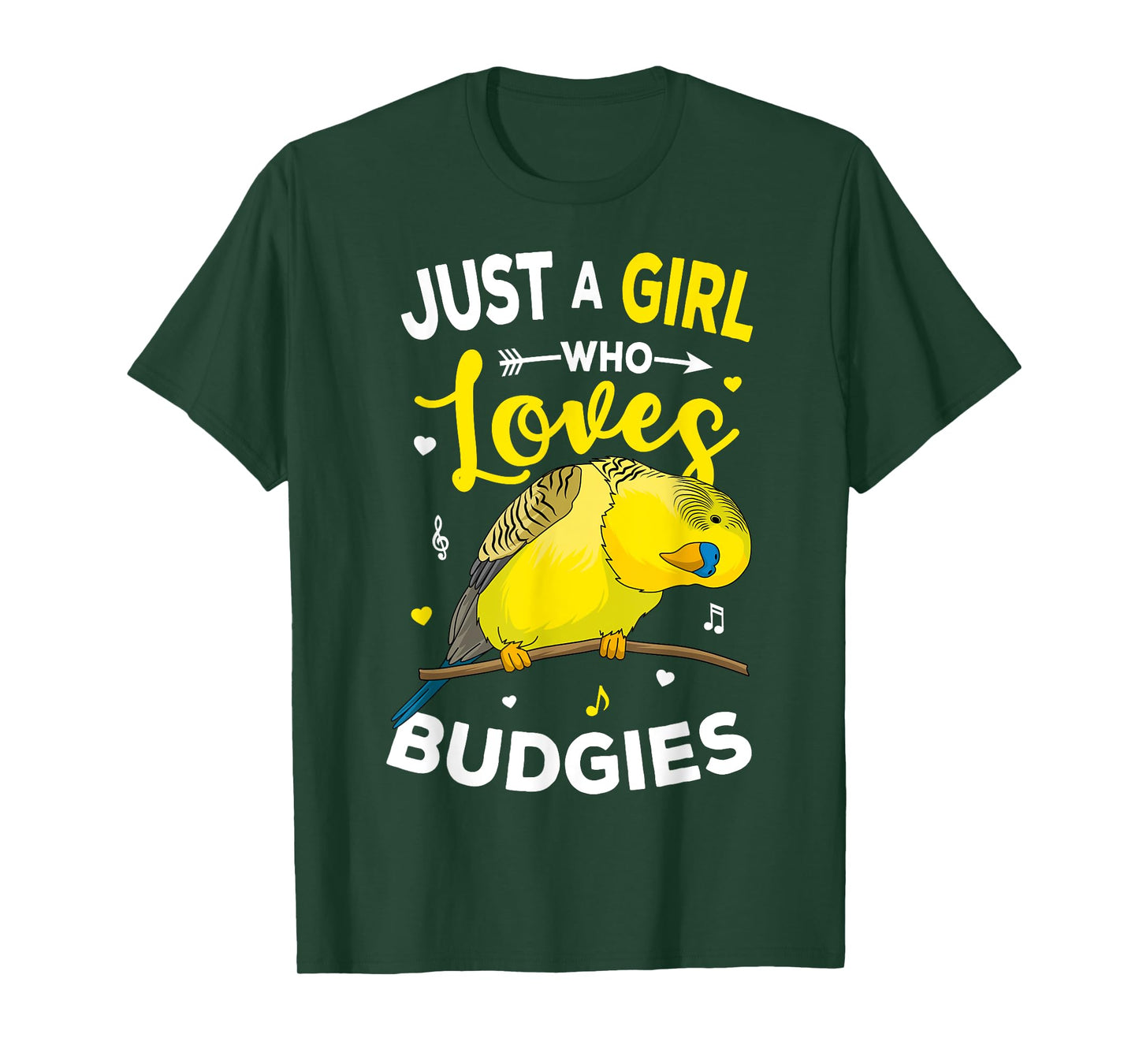 Just A Girl Who Loves Budgies Parakeet Budgerigar Girls Gift T-Shirt