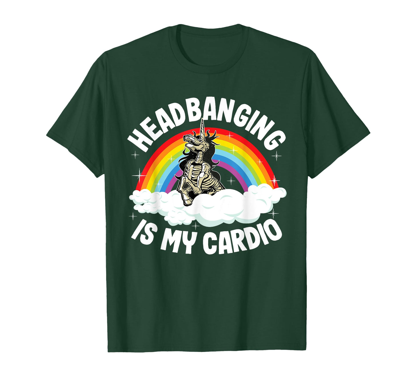 Headbanging Is My Cardio Funny Heavy Metal Unicorn T-Shirt