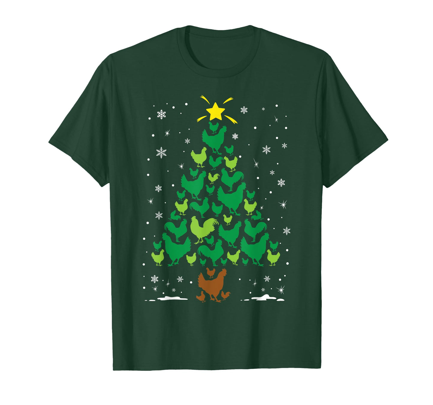 Chicken Hen Lovers Holiday Family Matching Christmas Tree T-Shirt
