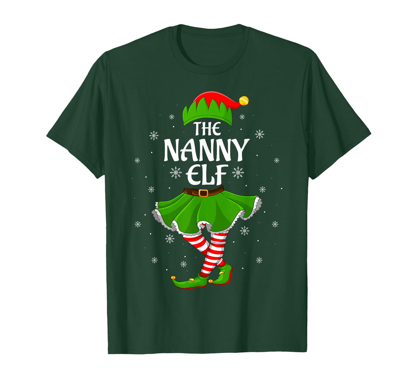 Nanny Elf Christmas Family Girls Women Elf Squad Xmas T-Shirt