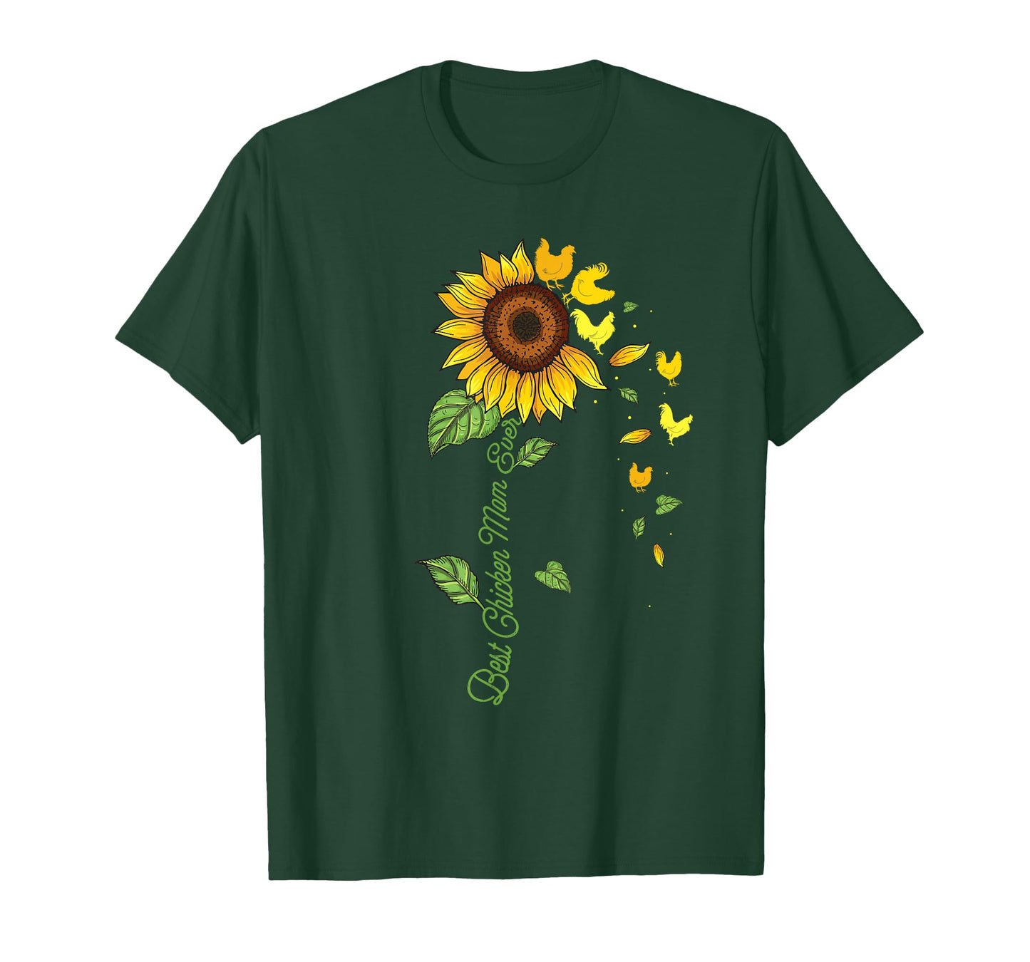 Best Chicken Mom Ever - Sunflower Chickens Farmyard Owner T-Shirt
