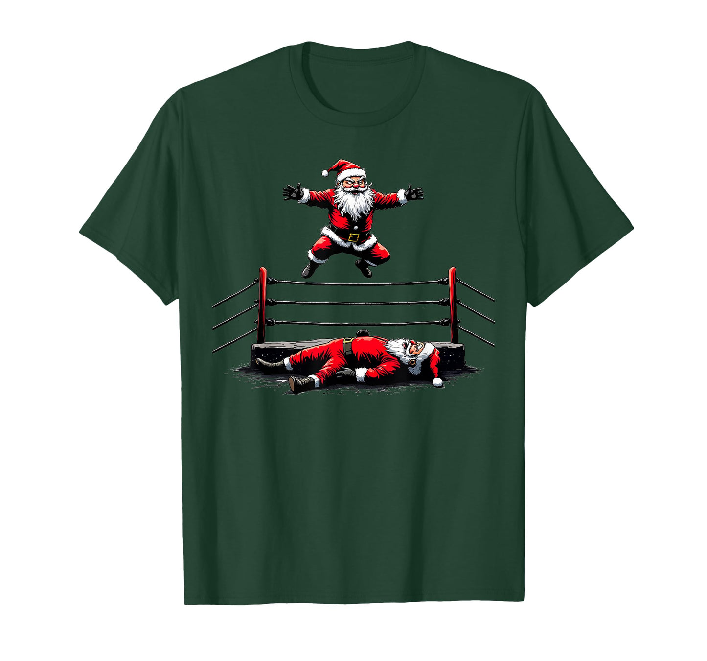 Funny Christmas Santa Claus Graphic Wrestling Wrestler T-Shirt