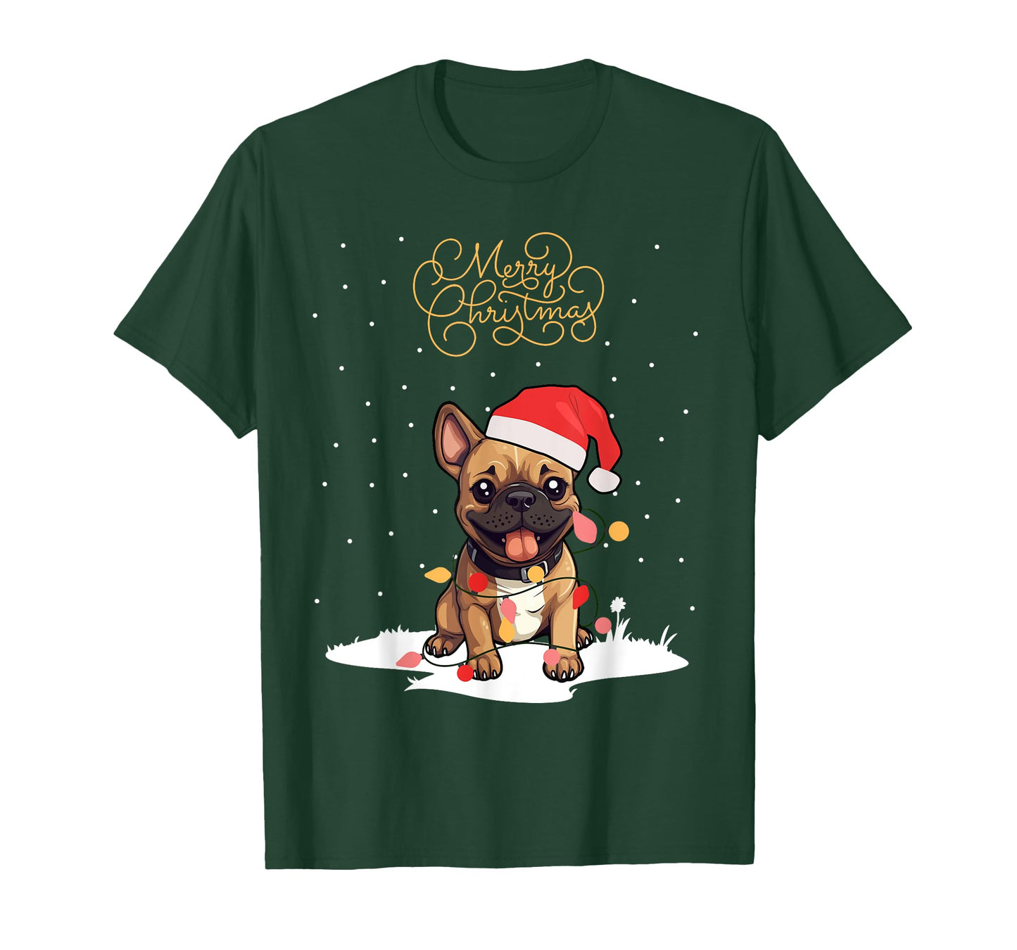 Santa Xmas Frenchie Merry Christmas French Bulldog Puppy T-Shirt for Men Women Kids