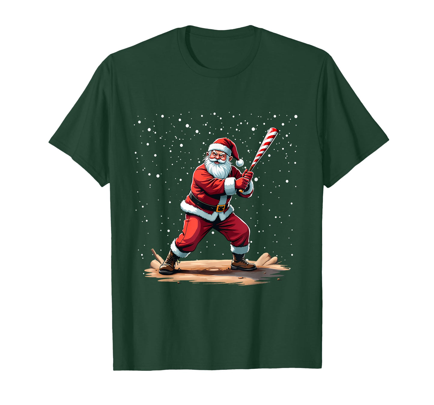 Santa Claus Baseball Player Christmas Winter Holiday Costume T-Shirt
