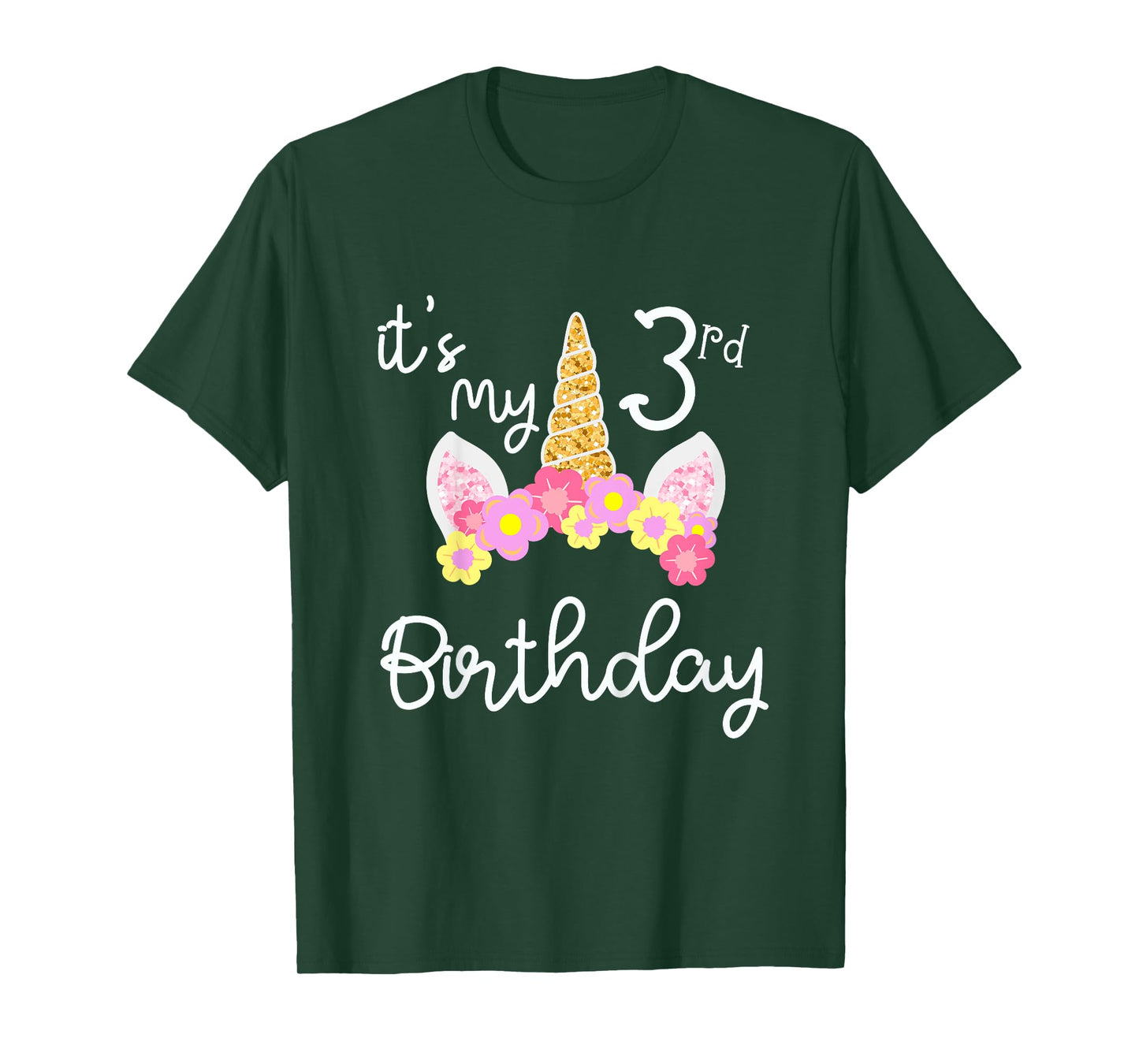 It's My 3 rd Birthday Three Year's Old Unicorn T-Shirt