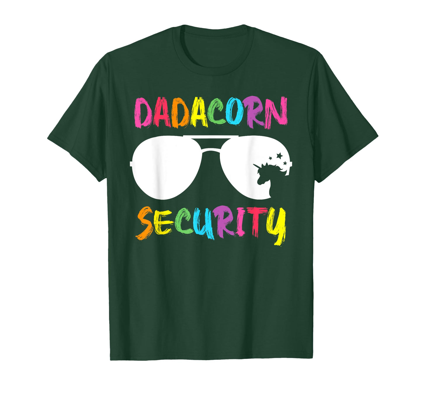 Dadacorn Security Unicorn Dad and Girl Papa Fathers Day Gift T-Shirt