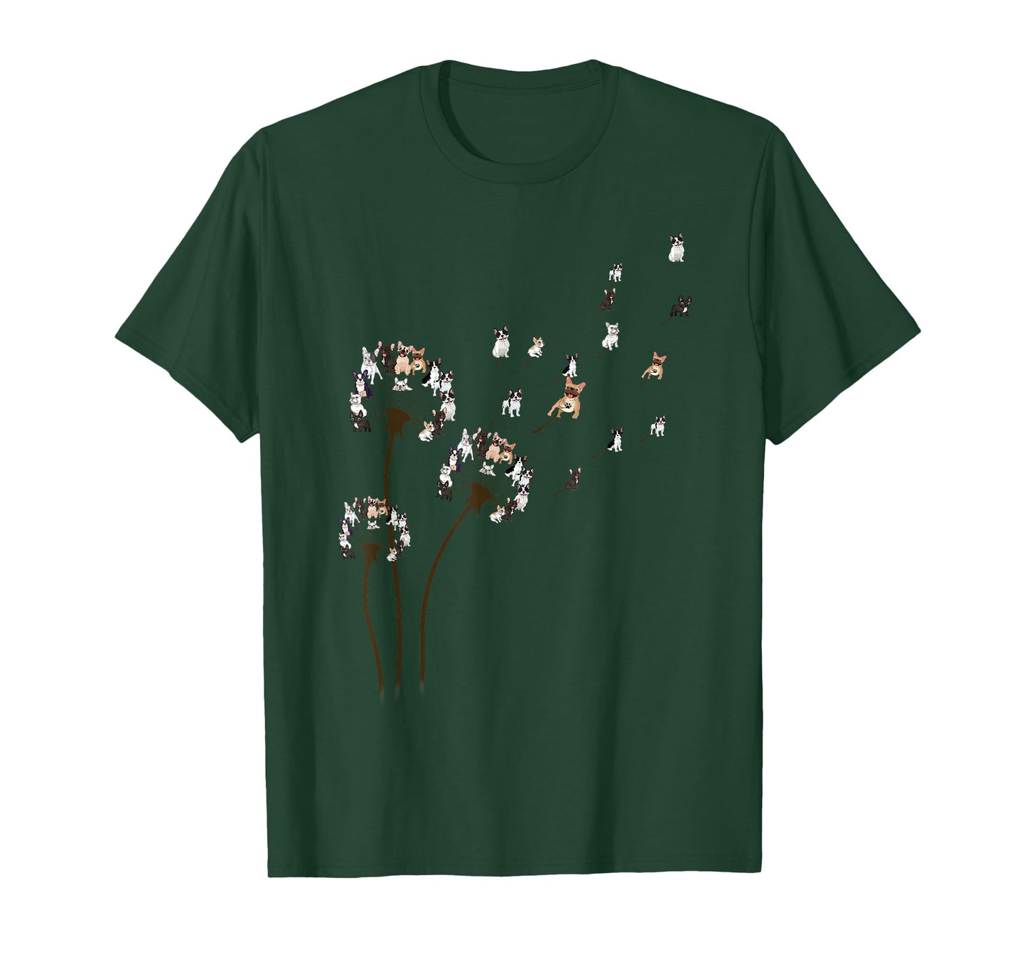 French Bulldog Flower Fly Dandelion Shirt Funny Dog Lovers T-Shirt